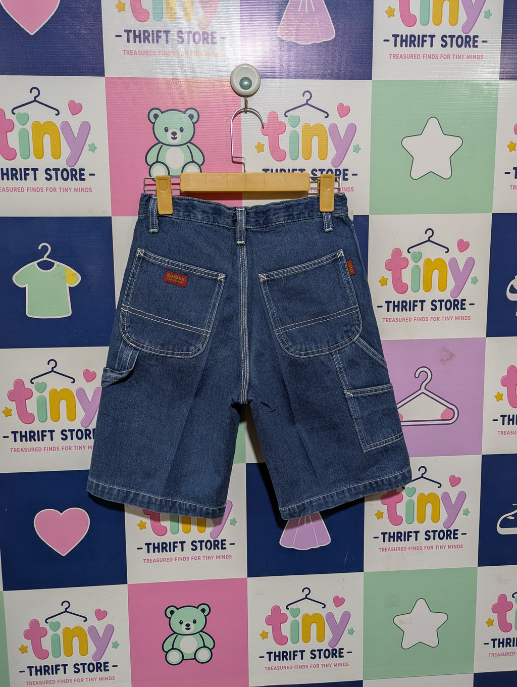 Bobson Boys Medium Wash Denim Carpenter Utility Shorts - Size 150 Estimated Age 11-12 Years AB1