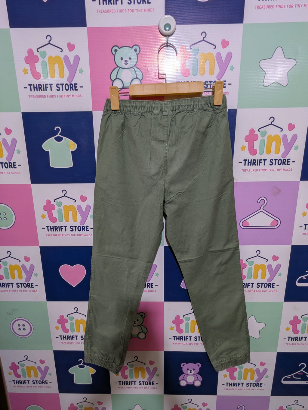 GAP Kids Boys Olive Green Elastic Waist Pull-On Jogger Pants - Size XXL Regular (Estimated Age 14 Years) AB1
