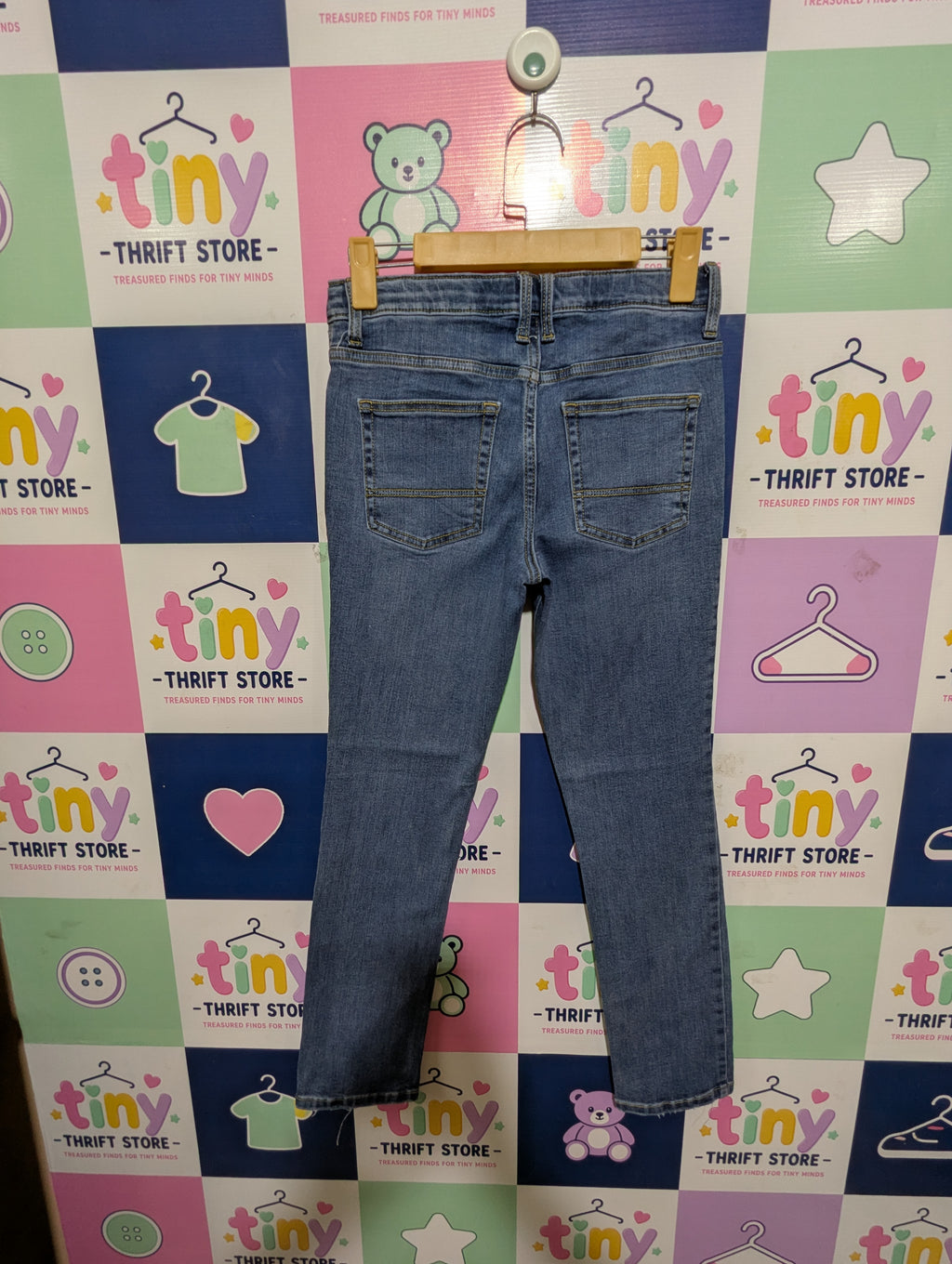 Cat & Jack Boys Medium Wash "Ultimate Stretch" Skinny Denim Jeans - Size 14 (Estimated Age 13-14 Years) AB1