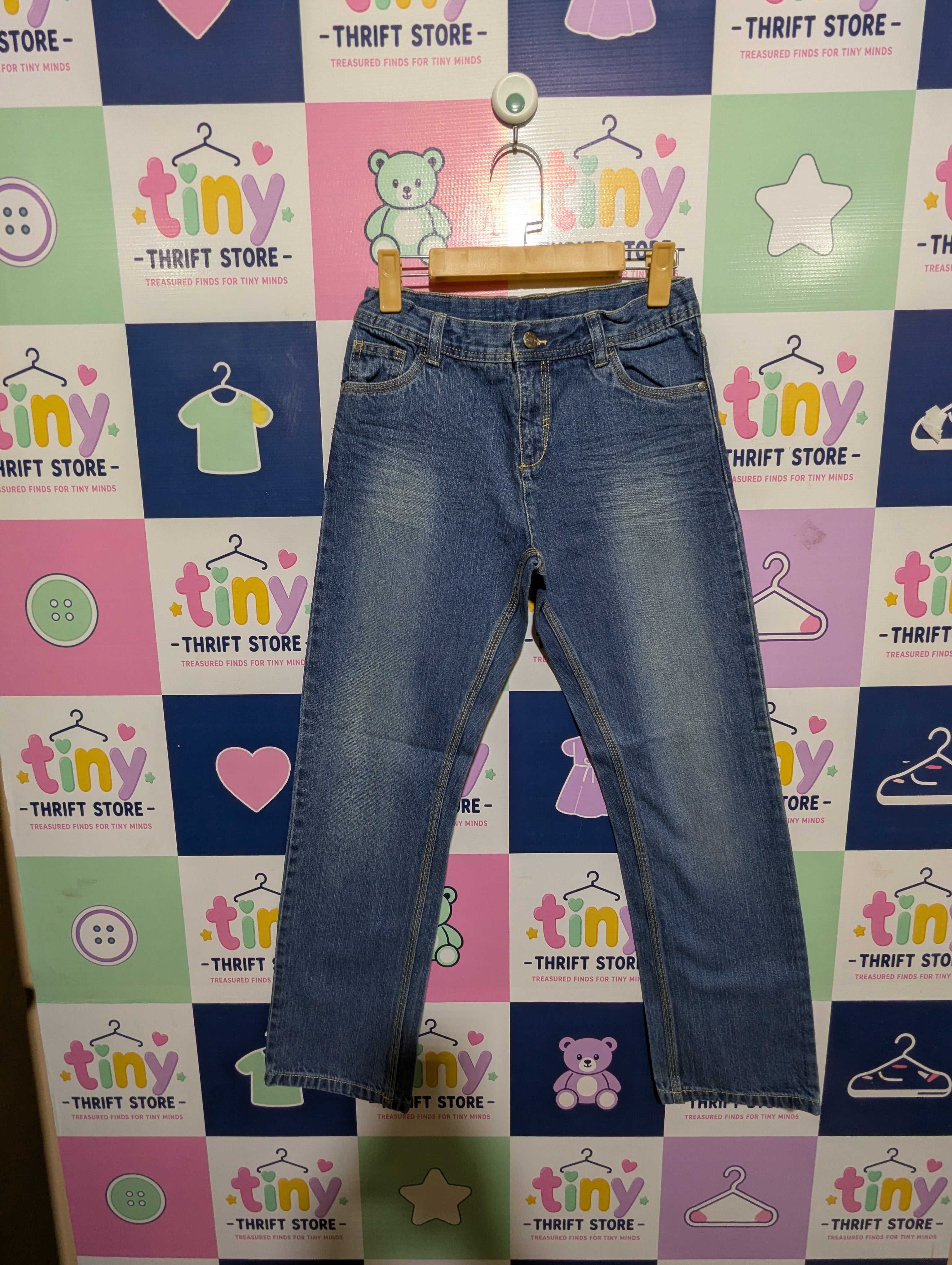 alive Boys Classic Medium Wash Straight Leg Denim Jeans - Size 158 (Estimated Age 12-13 Years) AB1