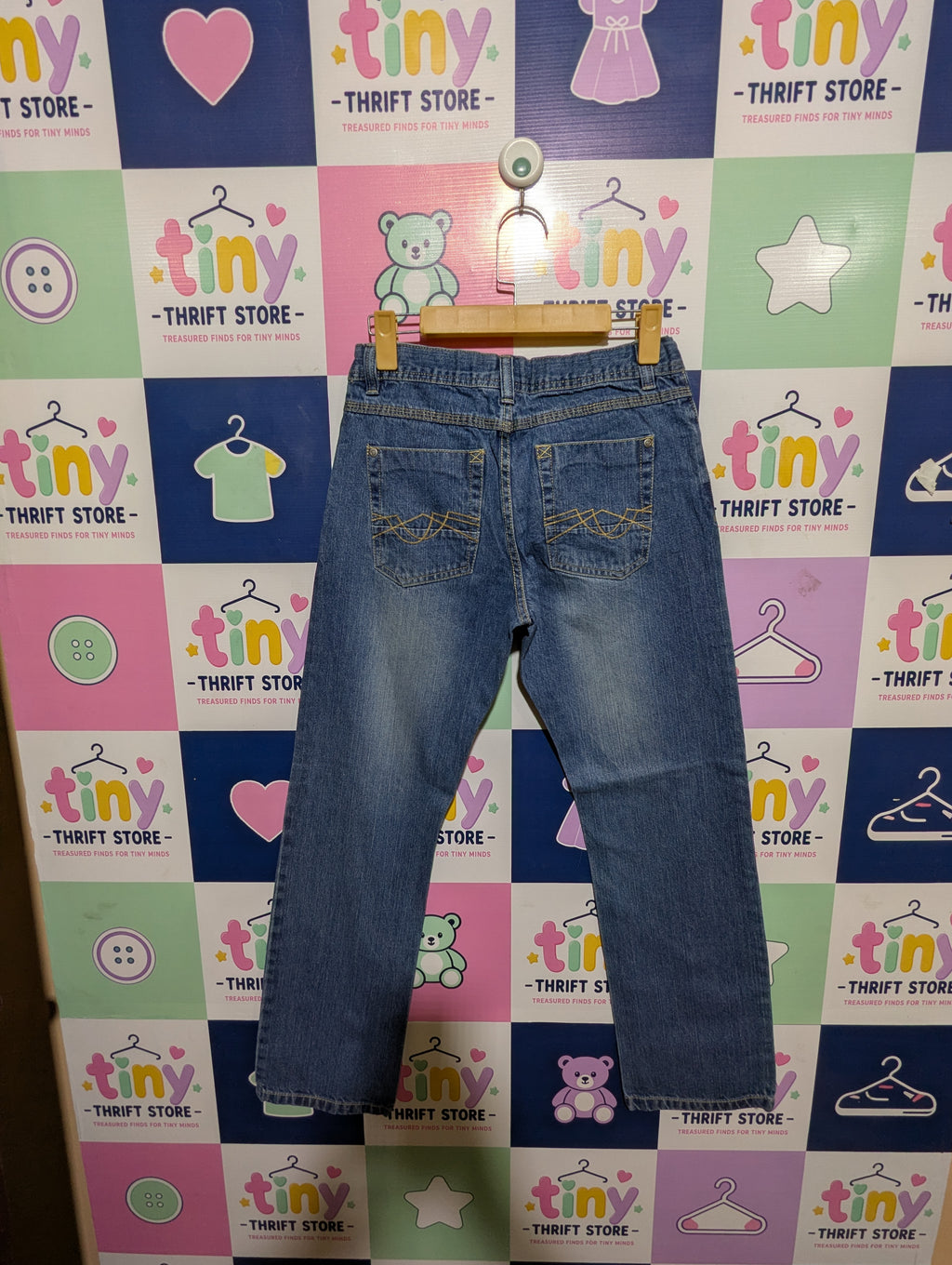 alive Boys Classic Medium Wash Straight Leg Denim Jeans - Size 158 (Estimated Age 12-13 Years) AB1