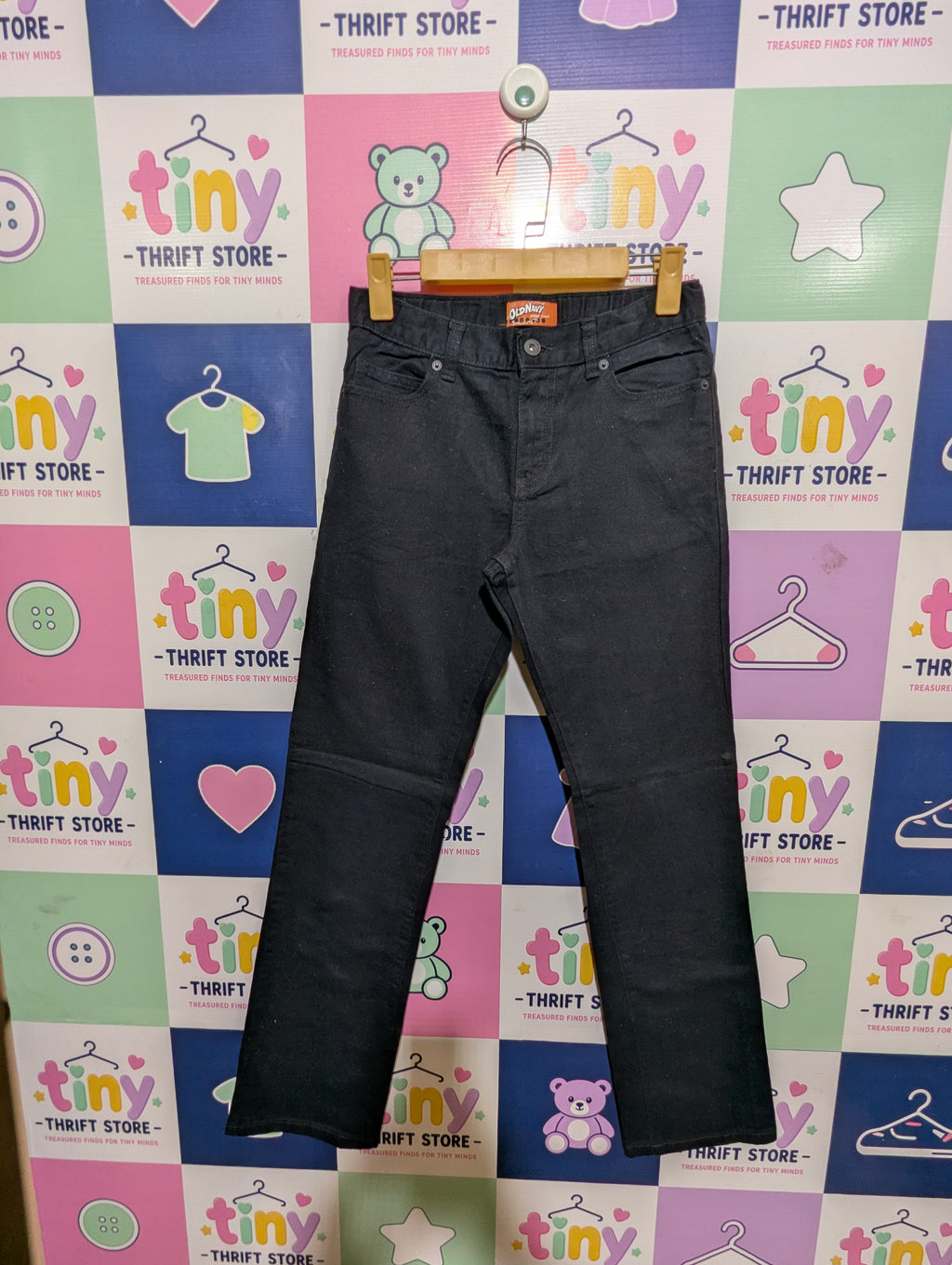 Old Navy Boys Black Skinny Adjustable Waist Denim Jeans - Size 14 Regular (Estimated Age 13-14 Years) AB1