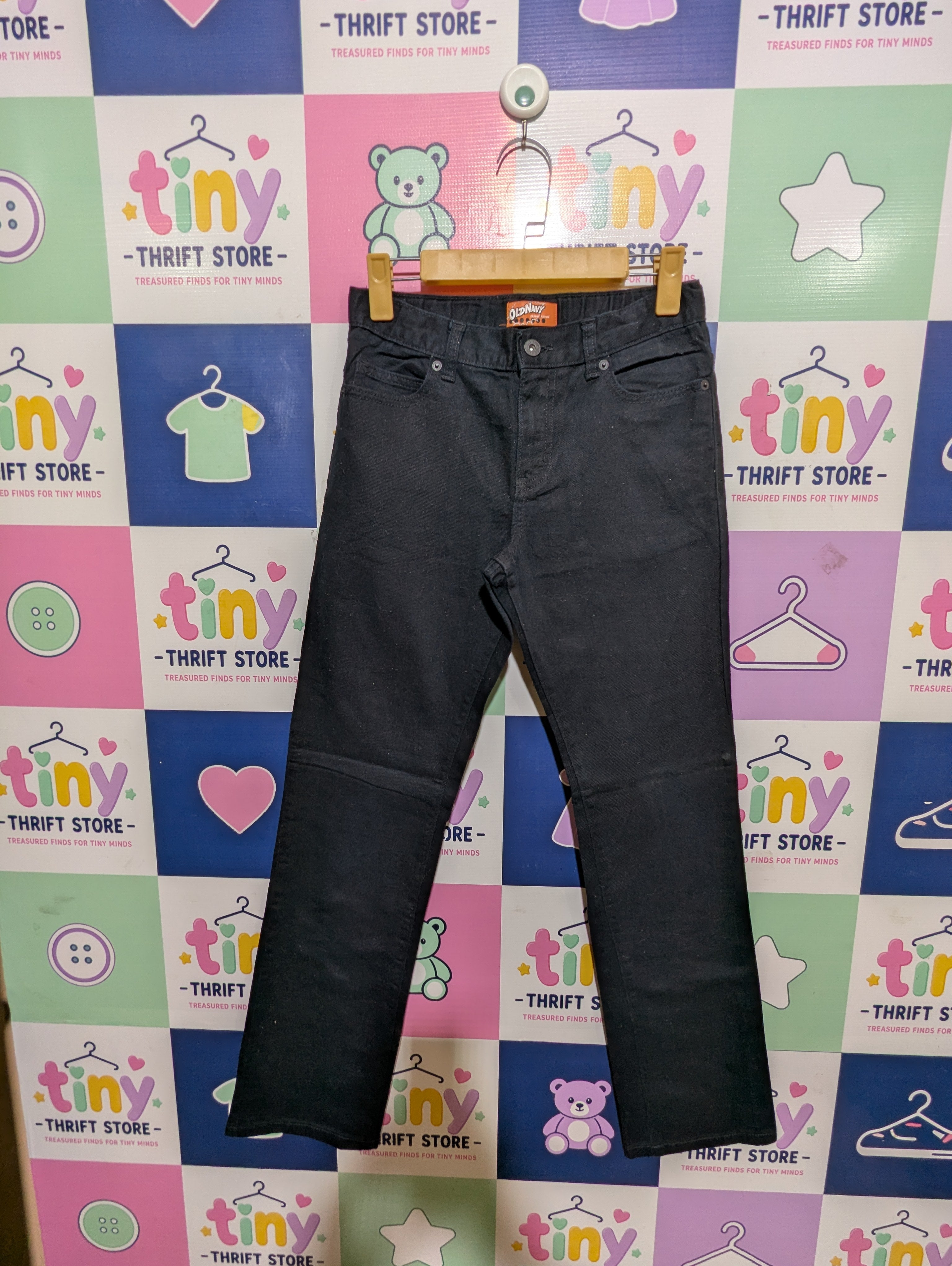 Old Navy Boys Black Skinny Adjustable Waist Denim Jeans - Size 14 Regular (Estimated Age 13-14 Years) AB1