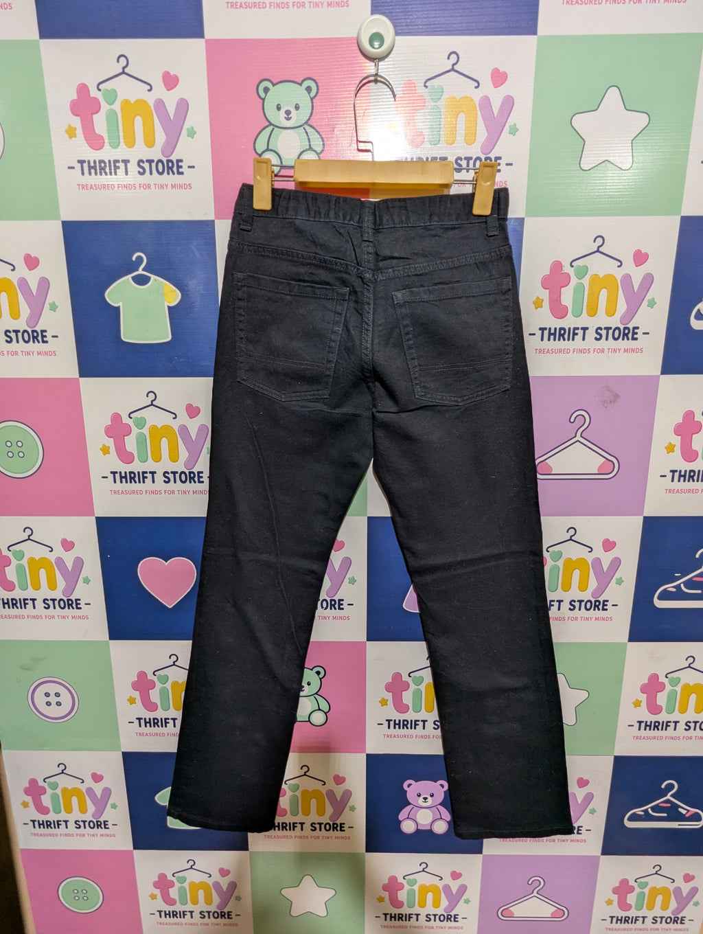 Old Navy Boys Black Skinny Adjustable Waist Denim Jeans - Size 14 Regular (Estimated Age 13-14 Years) AB1