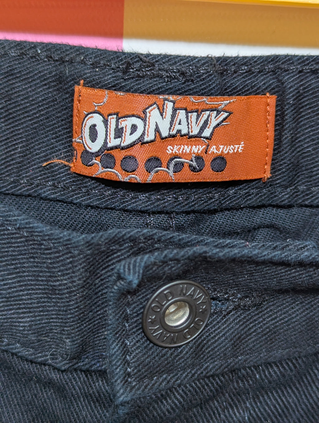 Old Navy Boys Black Skinny Adjustable Waist Denim Jeans - Size 14 Regular (Estimated Age 13-14 Years) AB1