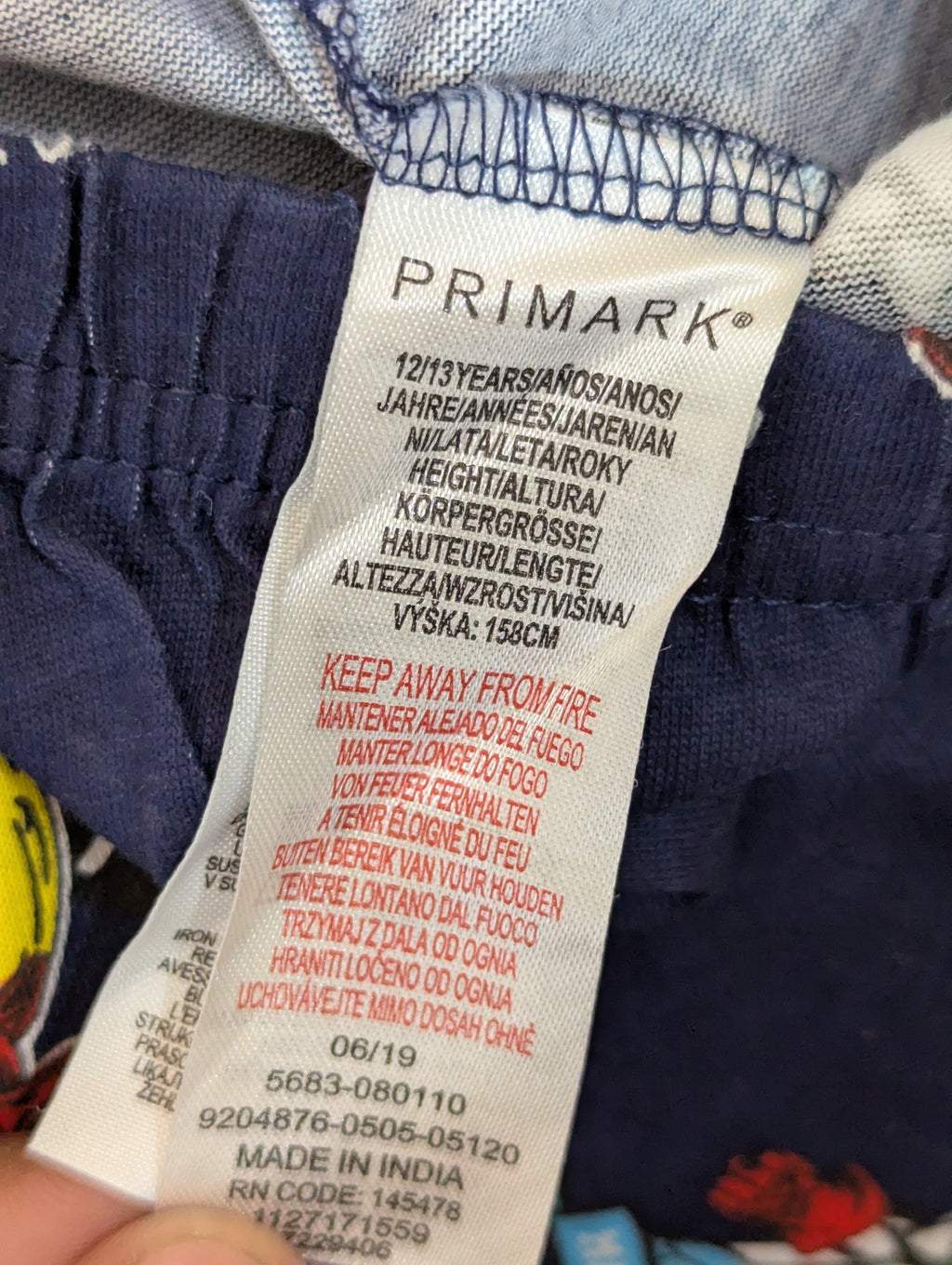Primark Kids Boys Navy Blue "Marvel Avengers Invincible" All-Over Print Pajama Pants / Joggers - Size Estimated Age 12-13 Years AB1