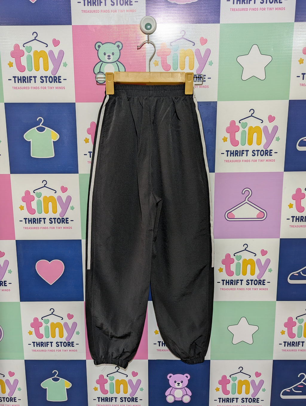 Unbranded Unisex Black Triple-Stripe "NUTRENT" Athletic Track Pants - Size 150 Estimated Age 10-12 Years AB1