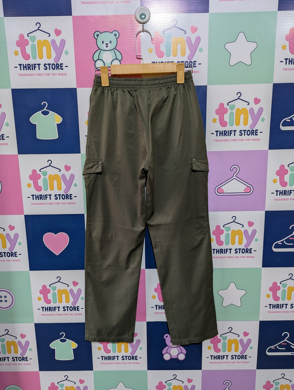Adidas Boys Olive Green Utility Cargo Track Pants - Size 150 Estimated Age 10-12 Years AB1