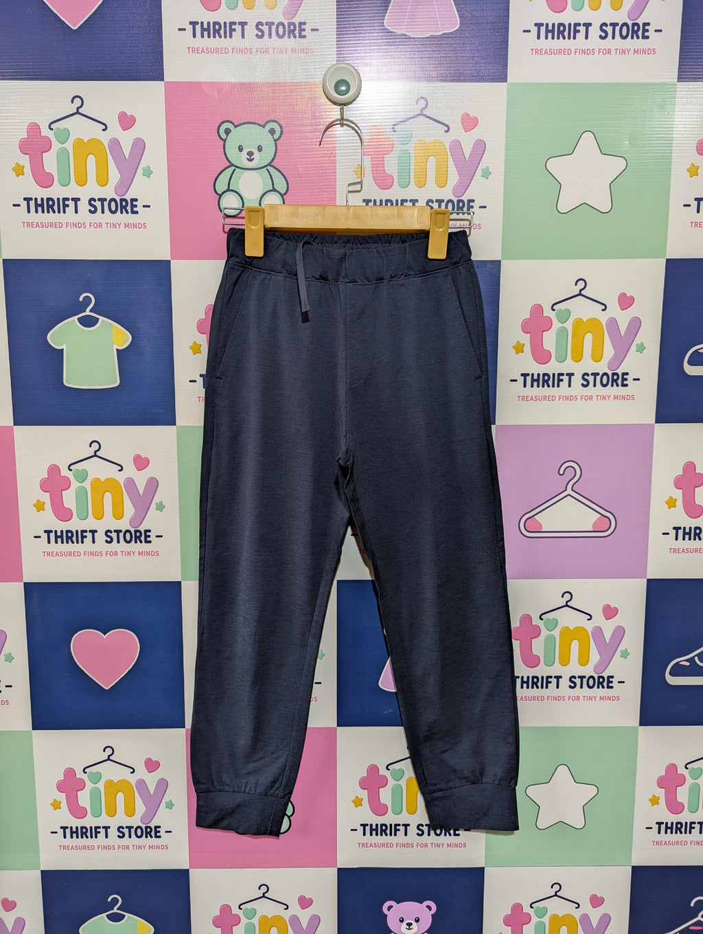 Uniqlo Unisex Navy Blue Ultra Stretch Active Jogger Pants - Size 140 Estimated Age 9-10 Years AB1