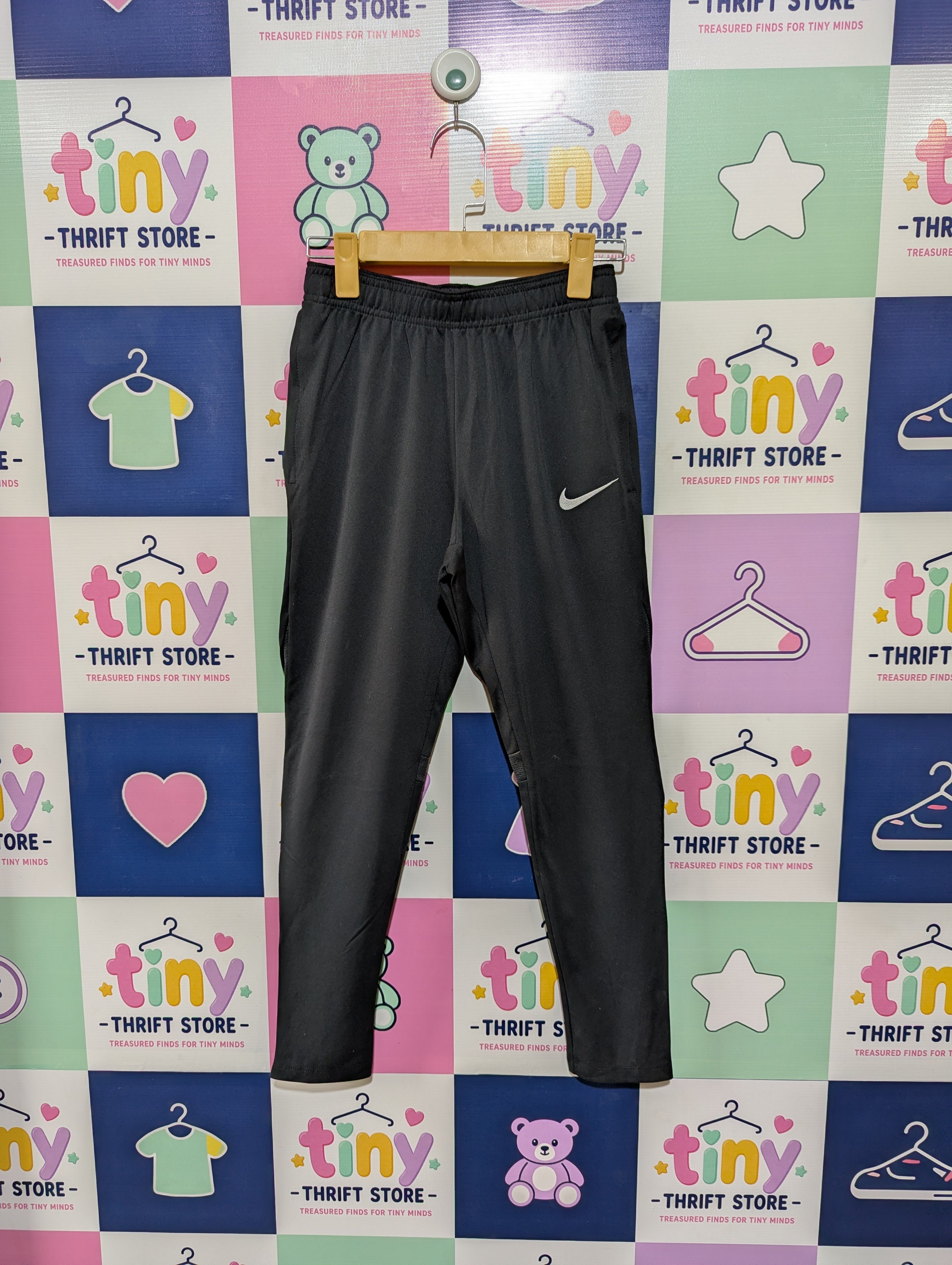 Nike Boys Black Dri-FIT Academy Soccer Training Track Pants - Size L Estimated Age 11-13 Years AB1
