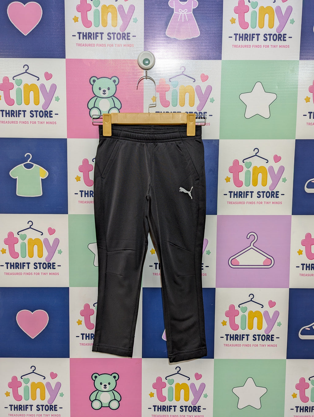 Puma Boys Black Essential Active Track Pants - Size YXS (5-6Y) Estimated Age 5-6 Years AB1