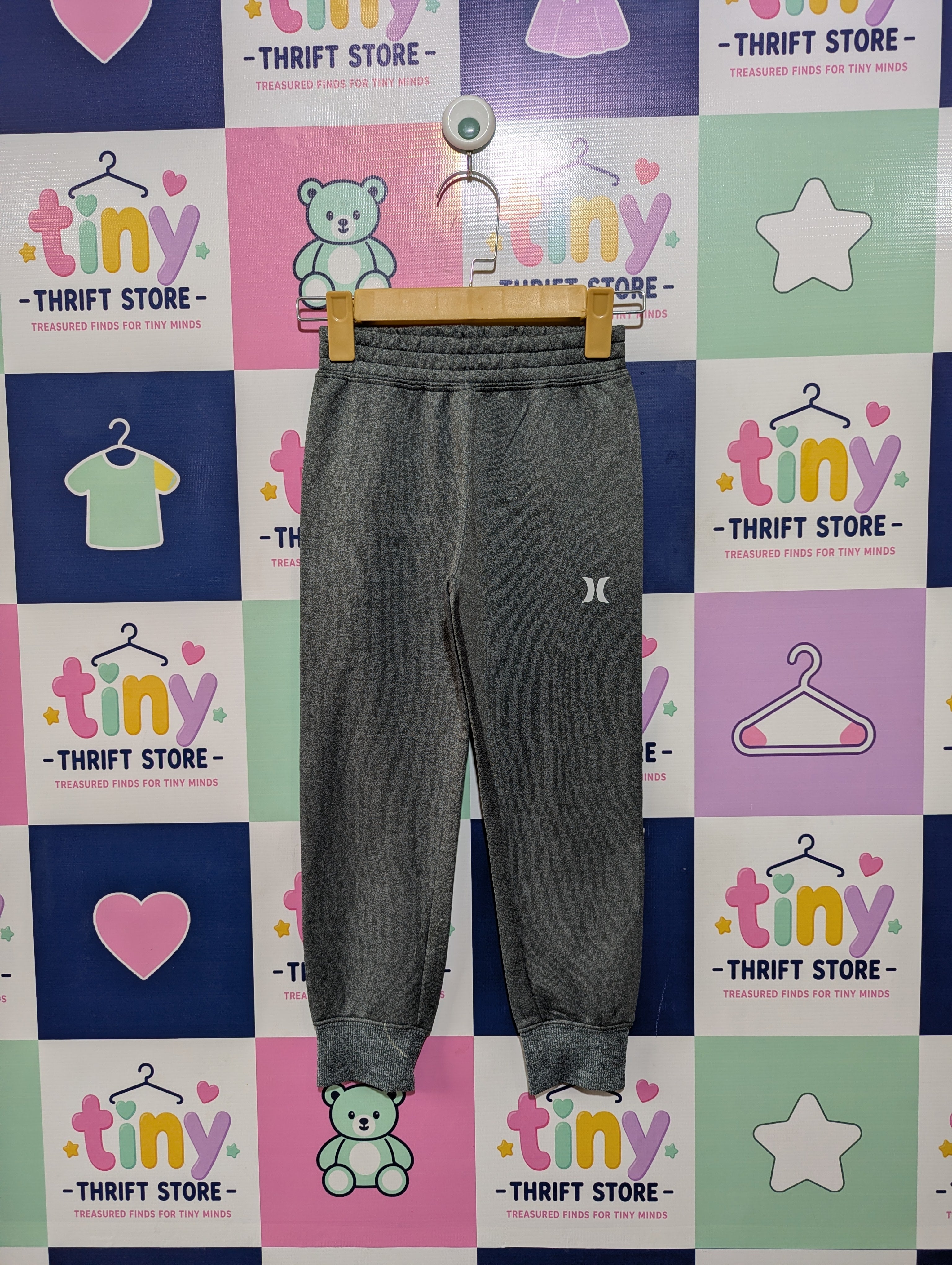 Hurley Boys Heather Grey Active Tech Jogger Pants - Size 6 Estimated Age 5-6 Years AB1