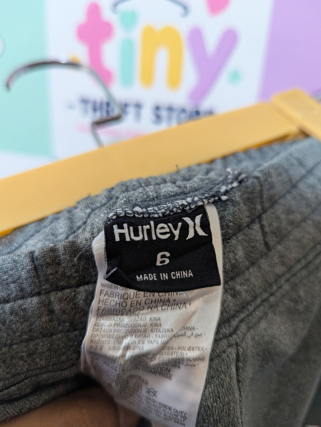 Hurley Boys Heather Grey Active Tech Jogger Pants - Size 6 Estimated Age 5-6 Years AB1