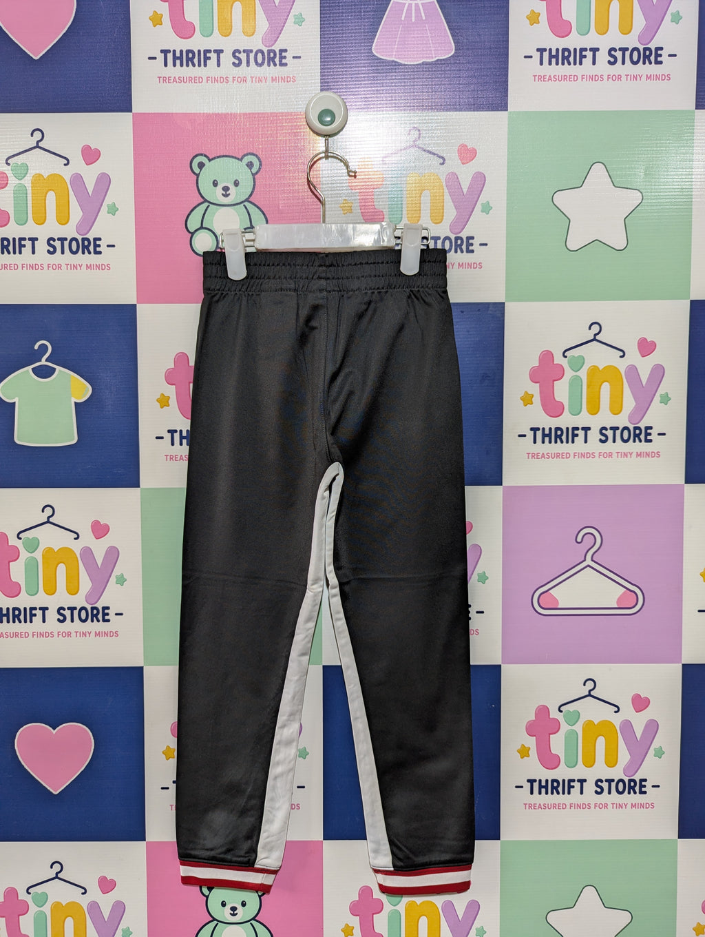 Jordan Boys Black & White Warm-Up Tricot Track Pants - Size L (6-7Y) Estimated Age 6-7 Years AB1