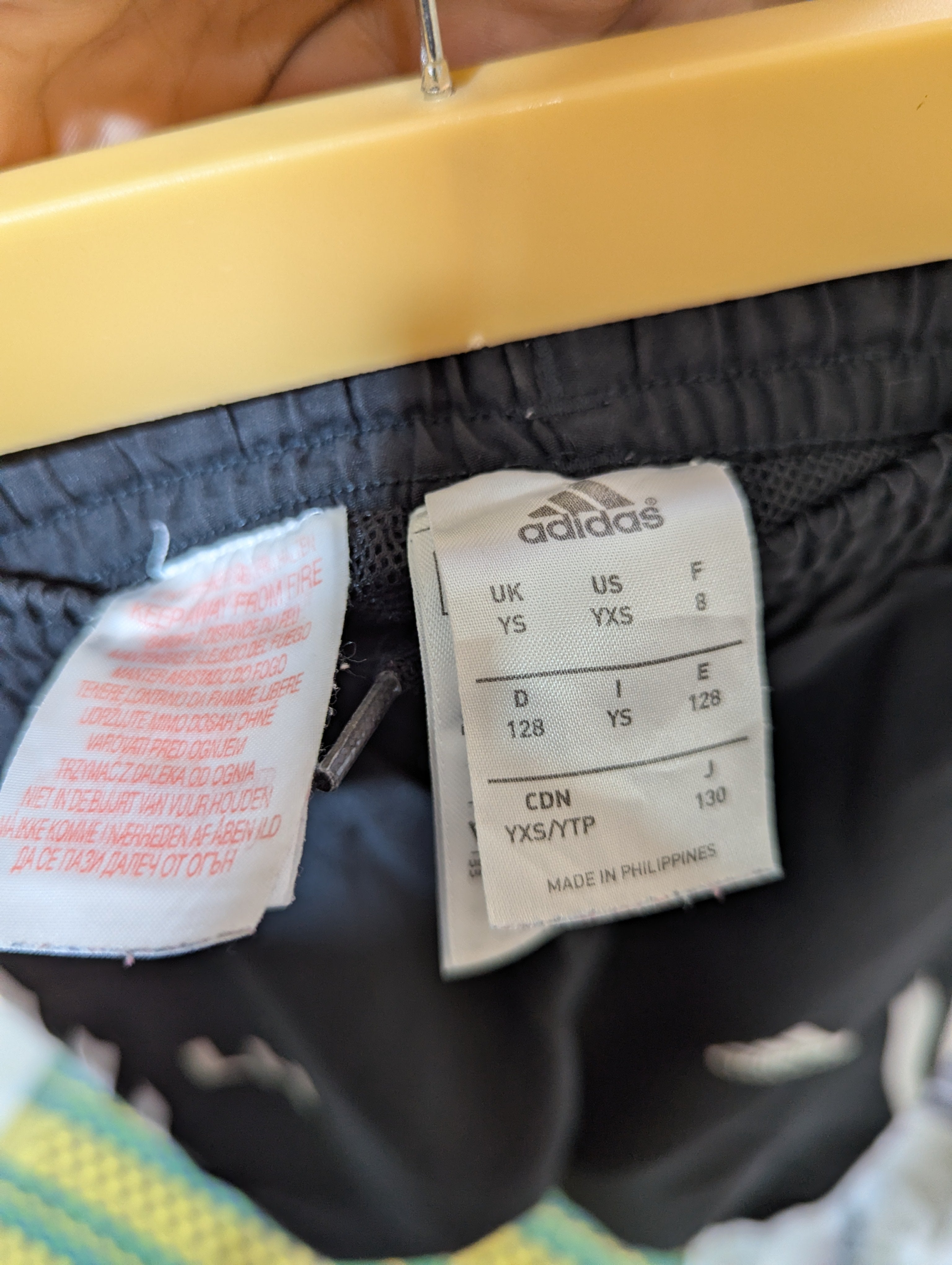 Adidas Boys Black Three-Stripe Windbreaker Track Pants - Size 128 Estimated Age 7-8 Years AB1
