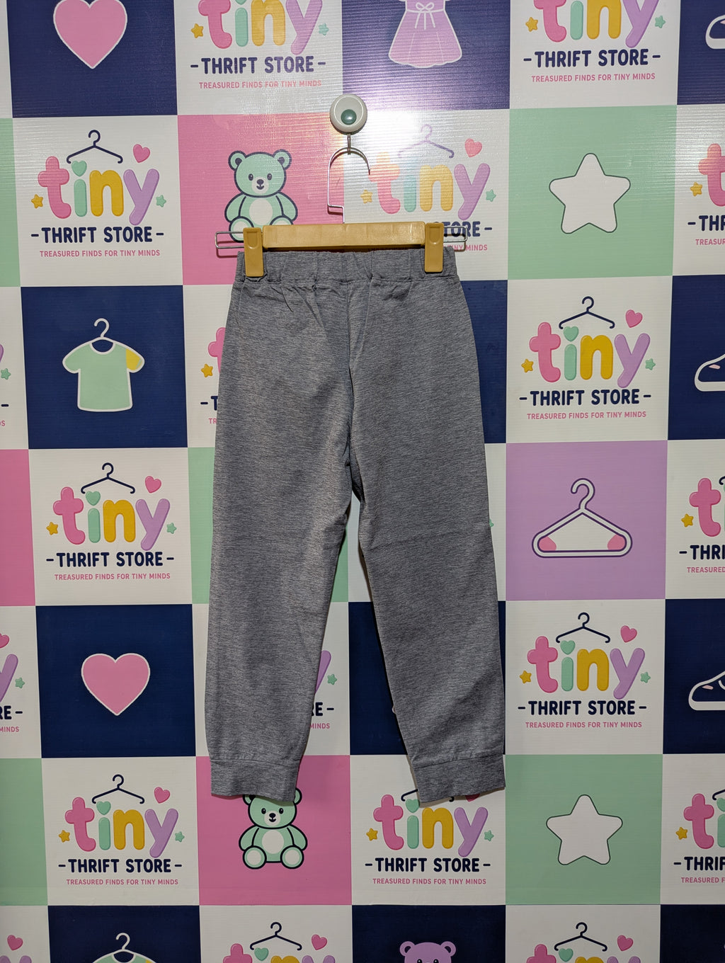 Uniqlo Unisex Boys Girls Heather Grey Ultra Stretch Jogger Pants - Size 130 Estimated Age 7-8 Years AB1