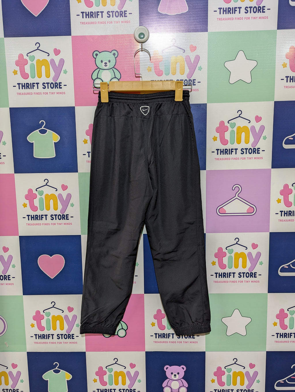 Nike Unisex Boys Girls Black Dri-FIT Athletic Track Pants - Size XS Estimated Age 6-8 Years AB1