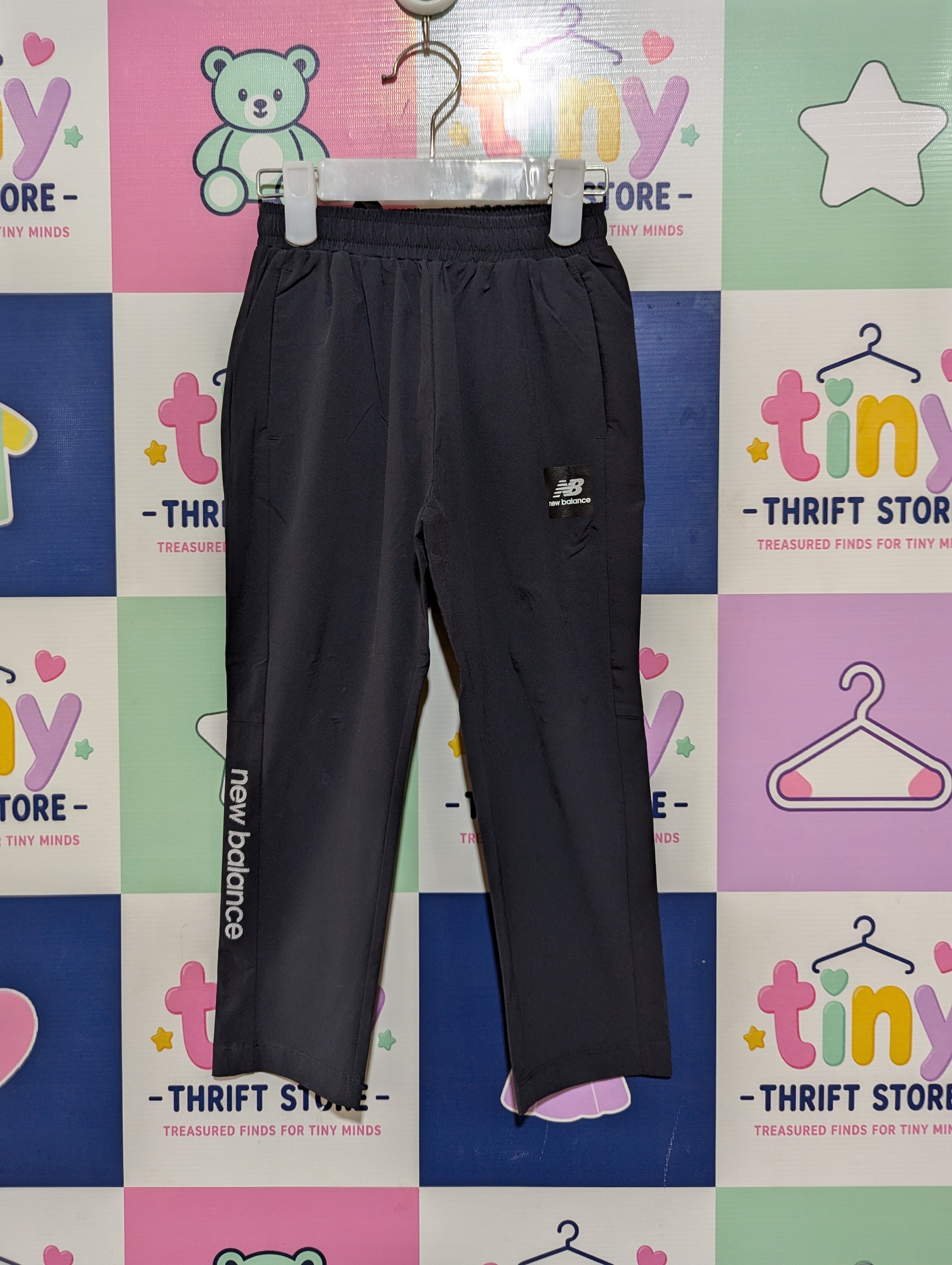 New Balance Unisex Boys Girls Dark Charcoal Grey Active Track Pants - Size 110 Estimated Age 4-5 Years AB1