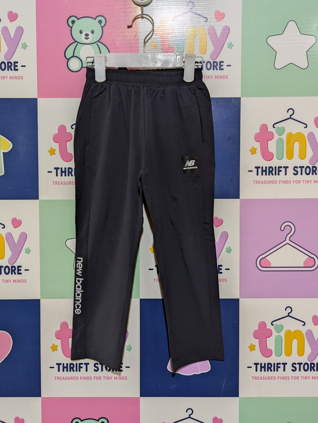 New Balance Unisex Boys Girls Dark Charcoal Grey Active Track Pants - Size 110 Estimated Age 4-5 Years AB1