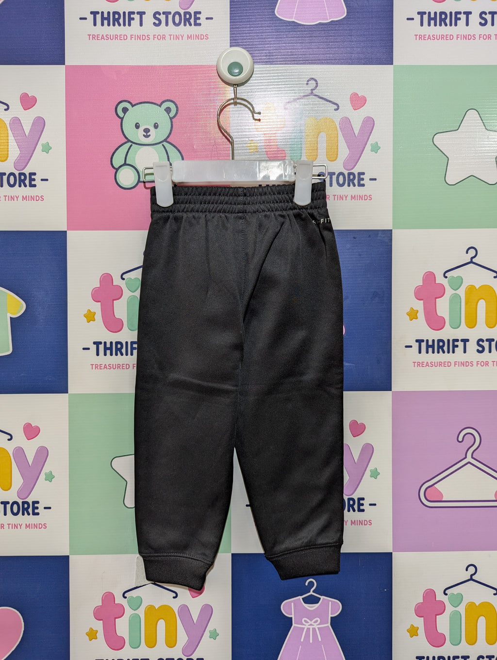 Nike Unisex Boys Girls Black Dri-FIT Big Swoosh Jogger Pants - Size 24M Estimated Age 1.5-2 Years AB1