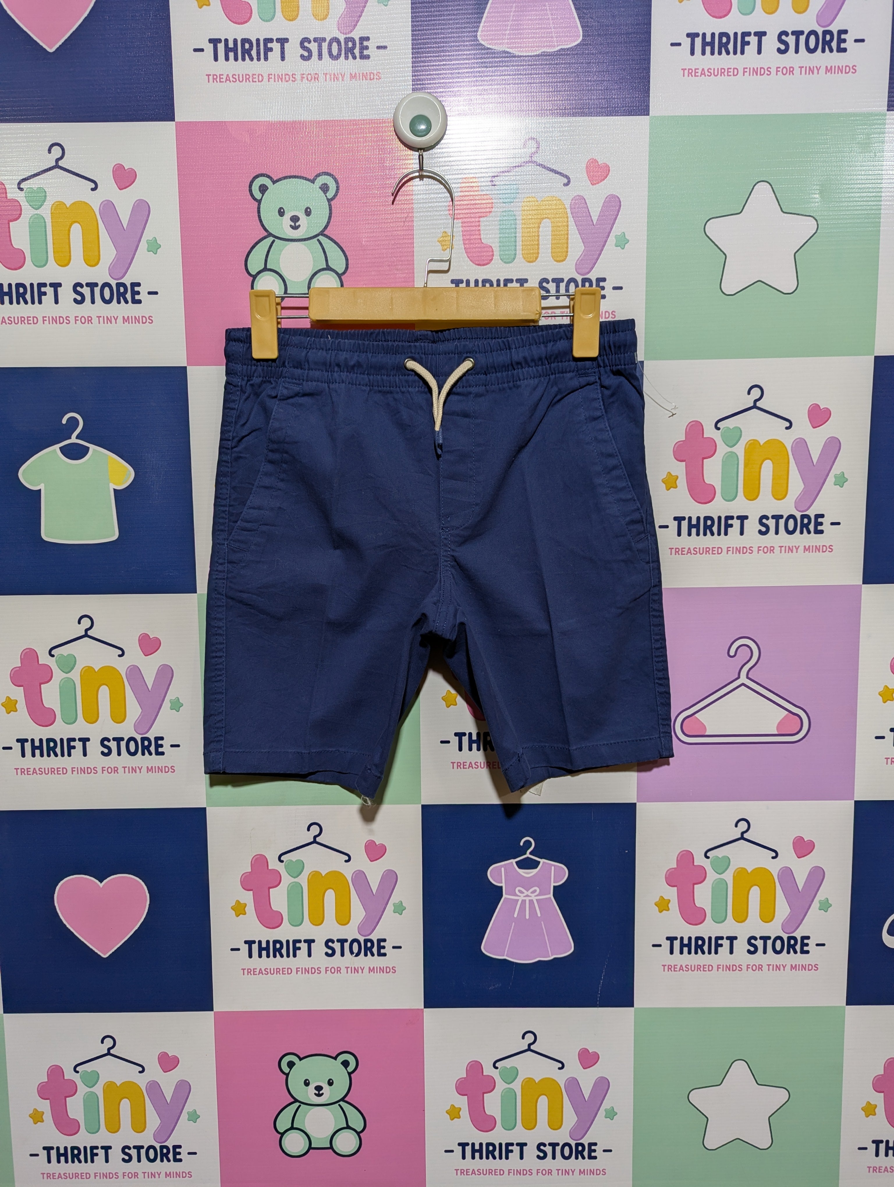 GAP Kids Boys Navy Blue Elastic Waist Canvas Chino Shorts - Size XL 14/16 Estimated Age 14-16 Years AB1