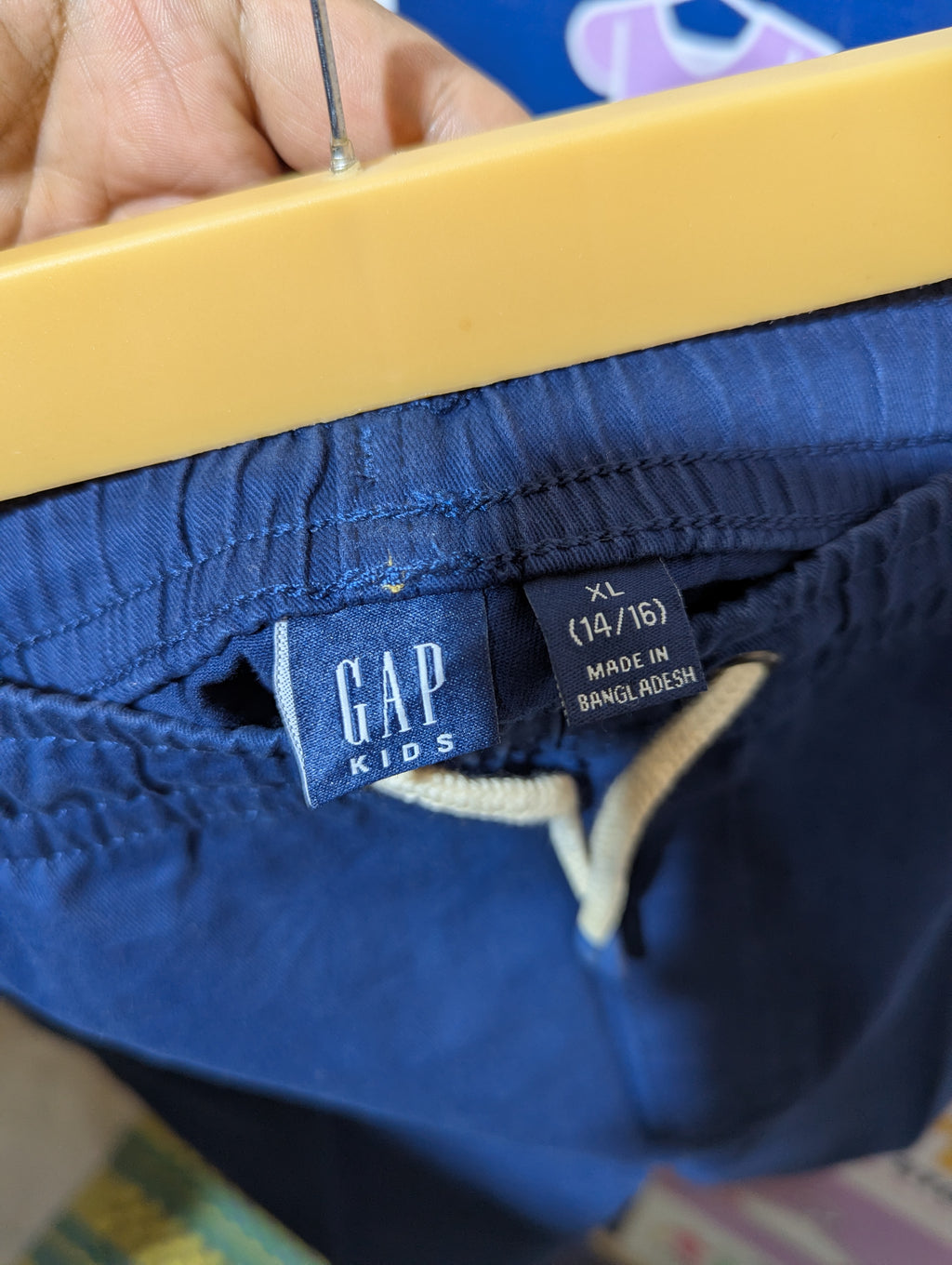GAP Kids Boys Navy Blue Elastic Waist Canvas Chino Shorts - Size XL 14/16 Estimated Age 14-16 Years AB1