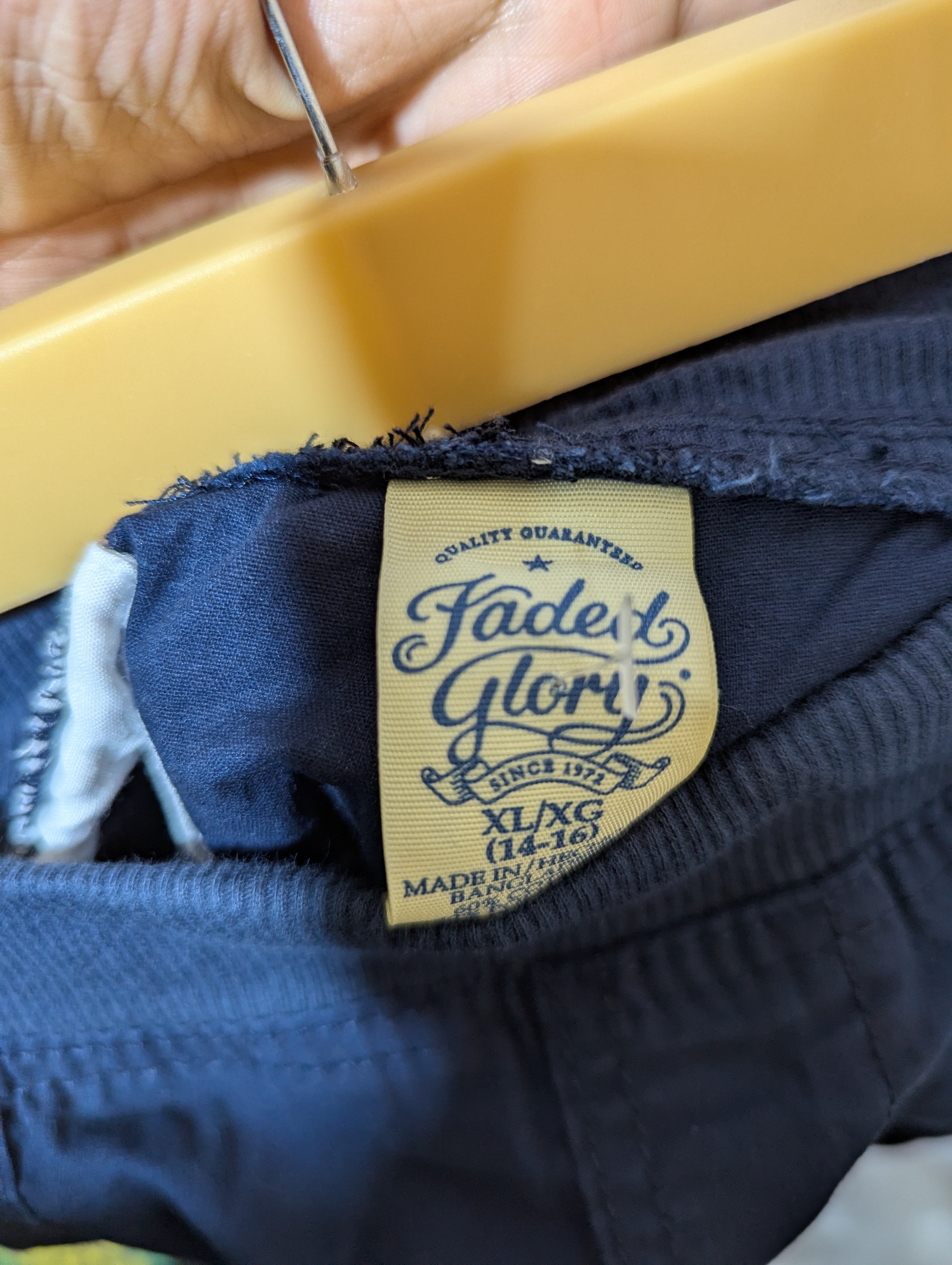 Faded Glory Boys Navy Blue Elastic Waist Comfort Twill Shorts - Size XL/XG (14-16) Estimated Age 14-16 Years AB1