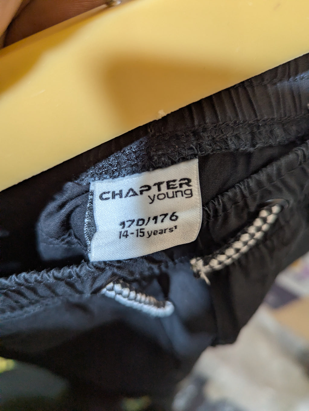 Chapter Young Boys Dark Charcoal Black Elastic Waist Twill Cargo Shorts - Size 170/176 Estimated Age 14-15 Years AB1