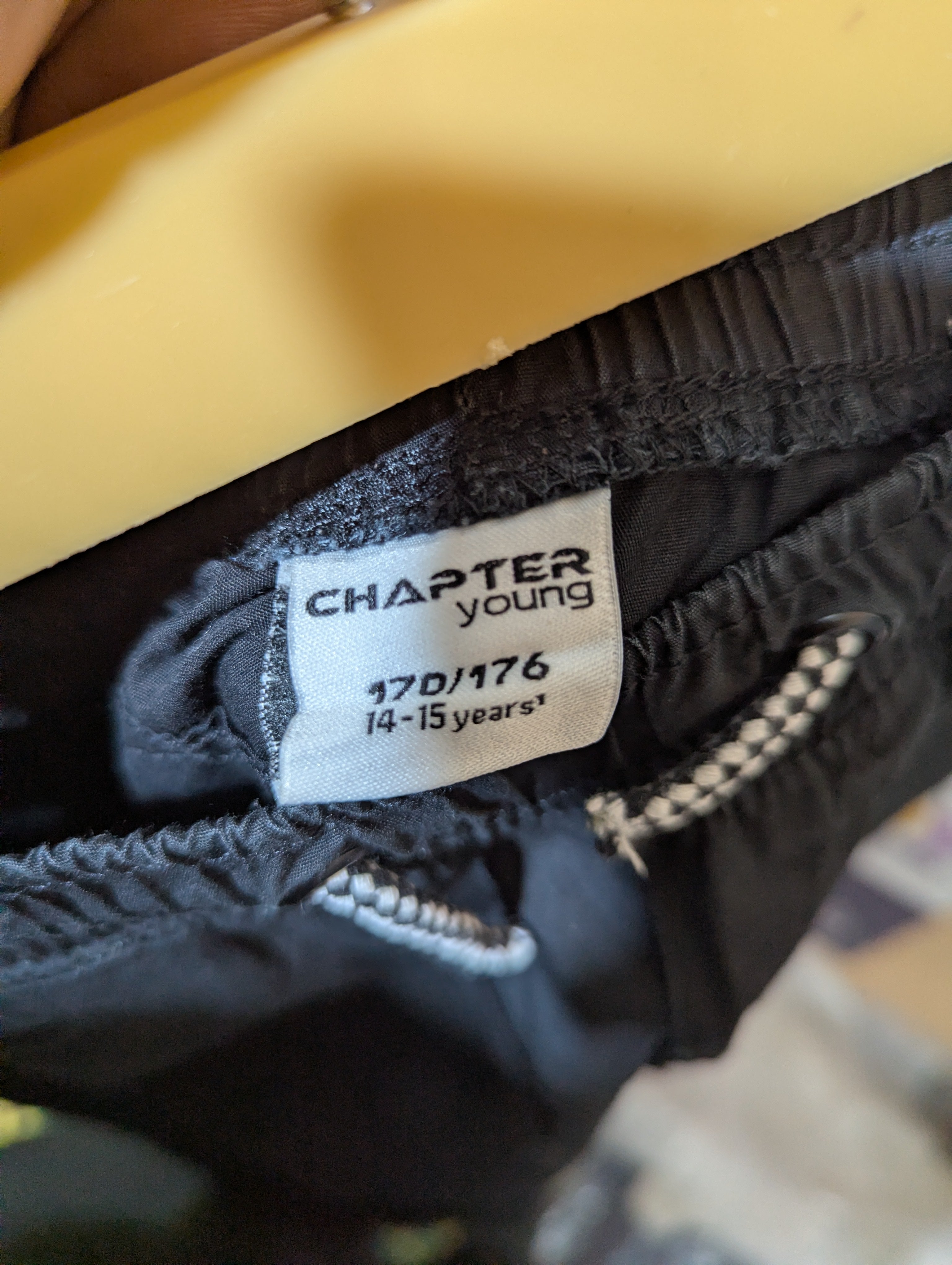 Chapter Young Boys Dark Charcoal Black Elastic Waist Twill Cargo Shorts - Size 170/176 Estimated Age 14-15 Years AB1