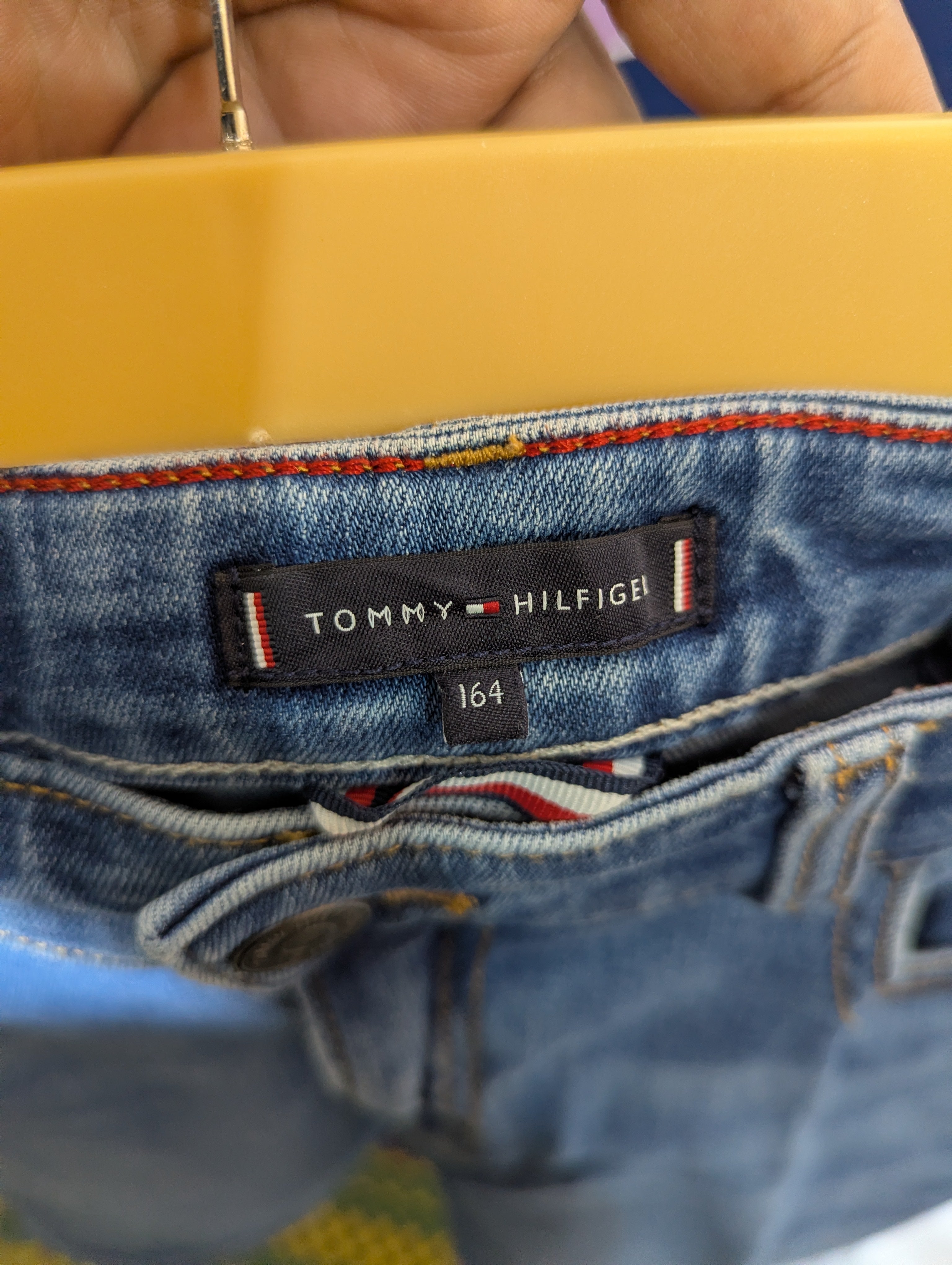 Tommy Hilfiger Boys Medium Wash Stretch Denim Jean Shorts - Size 164 Estimated Age 13-14 Years AB1