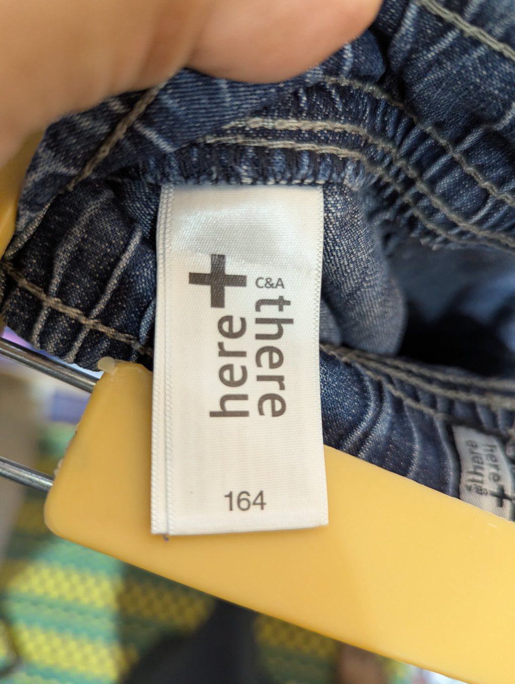 Here+There C&A Boys Medium Wash Elastic Waist Denim Shorts - Size 164 Estimated Age 13-14 Years AB1
