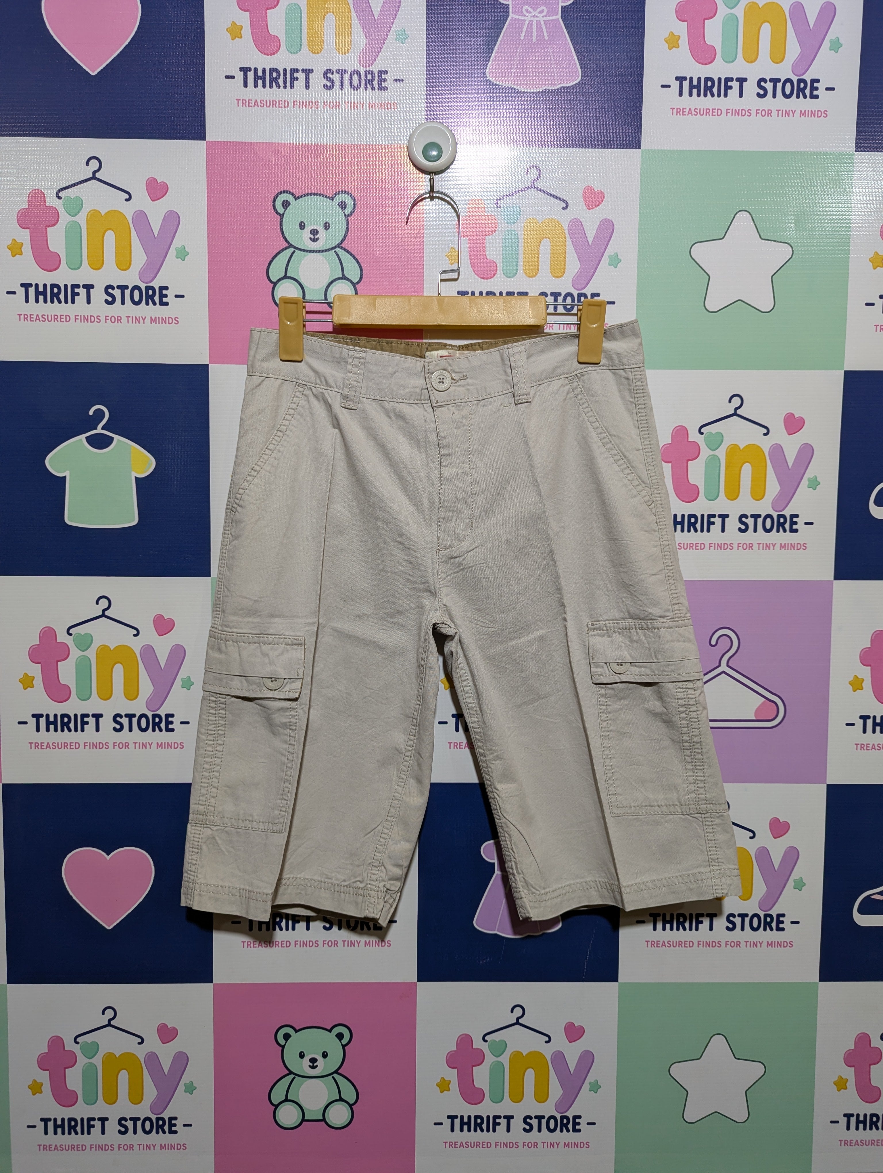 Levi's Boys Beige "16 REG" Cotton Cargo Utility Shorts - Size 16 REG Estimated Age 14-15 Years AB1