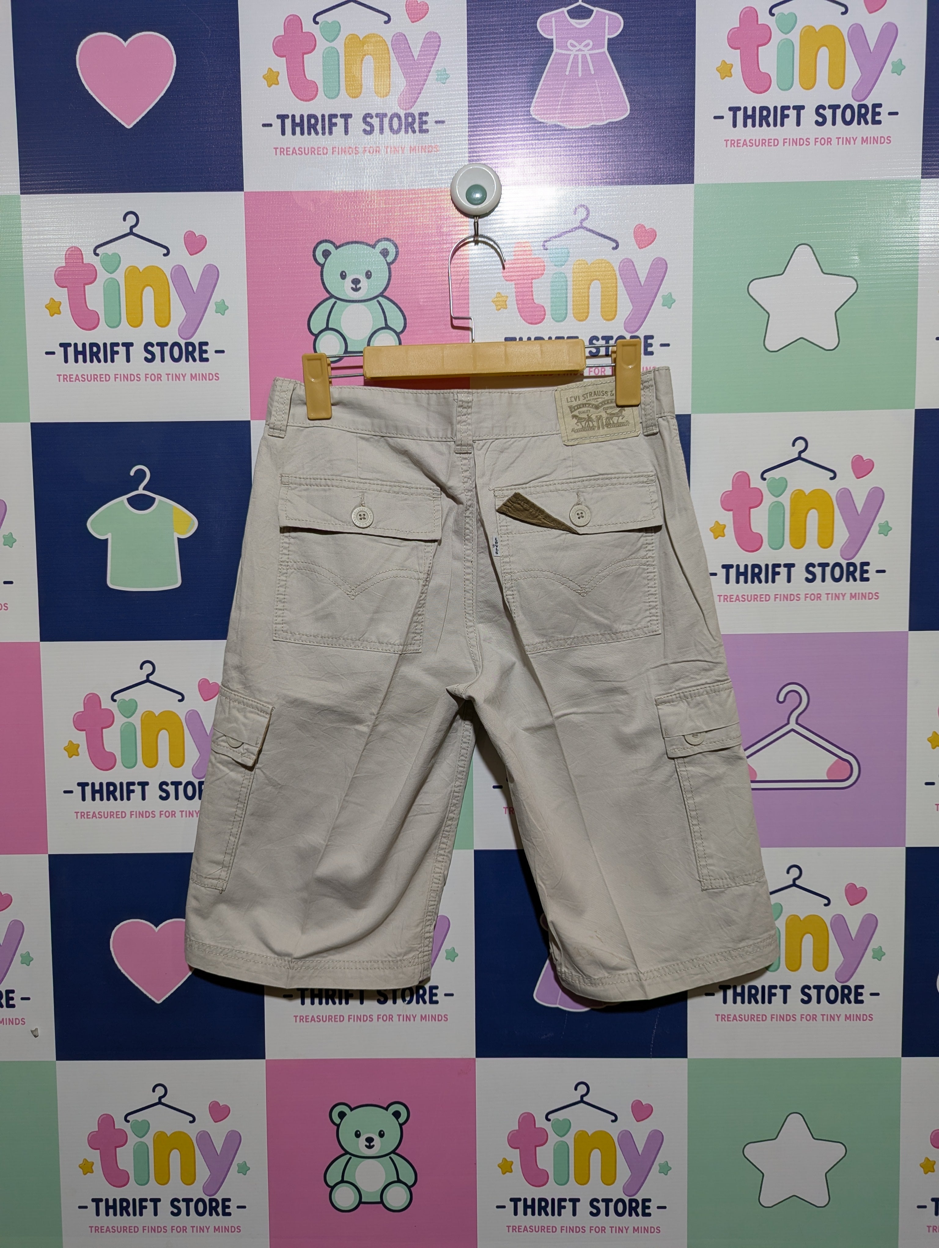 Levi's Boys Beige "16 REG" Cotton Cargo Utility Shorts - Size 16 REG Estimated Age 14-15 Years AB1