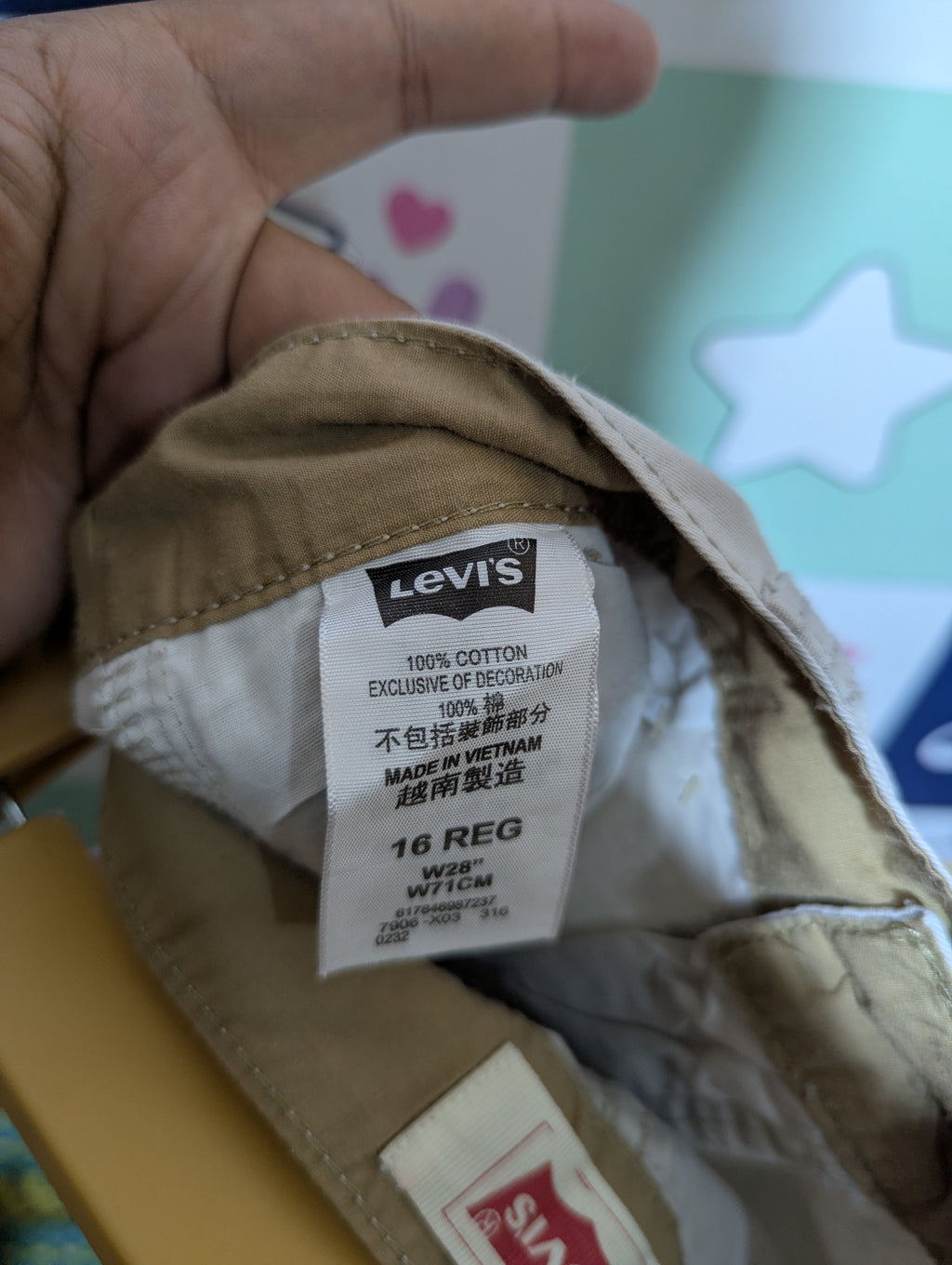 Levi's Boys Beige "16 REG" Cotton Cargo Utility Shorts - Size 16 REG Estimated Age 14-15 Years AB1