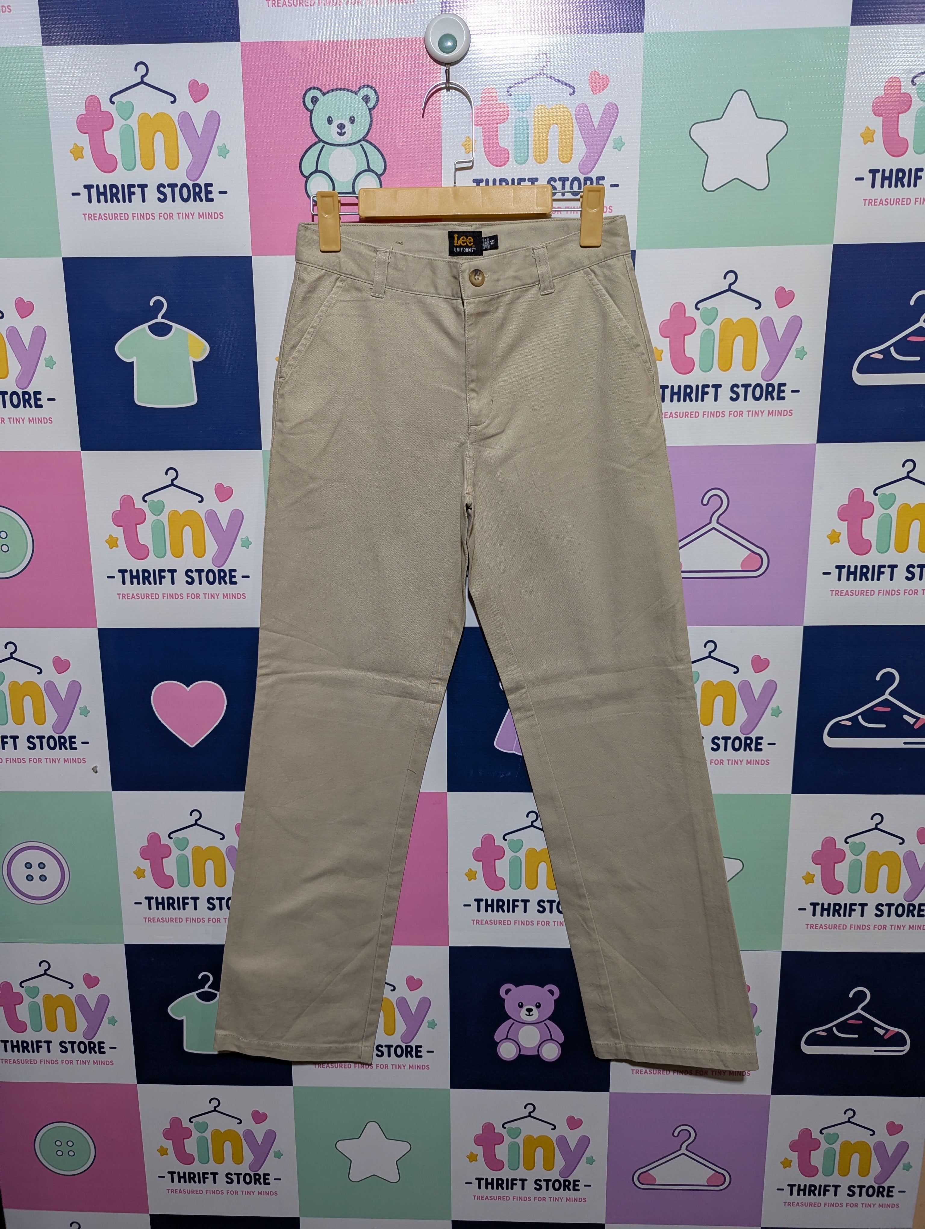 Lee Uniforms Boys Beige Classic Straight-Leg Trousers - Size 14 Estimated Age 14 Years AB1