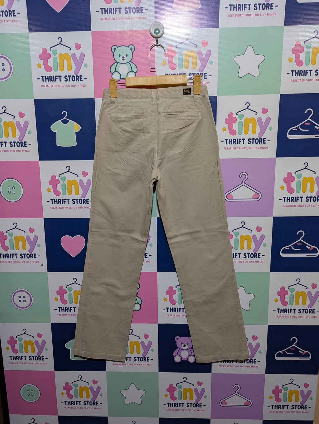 Lee Uniforms Boys Beige Classic Straight-Leg Trousers - Size 14 Estimated Age 14 Years AB1