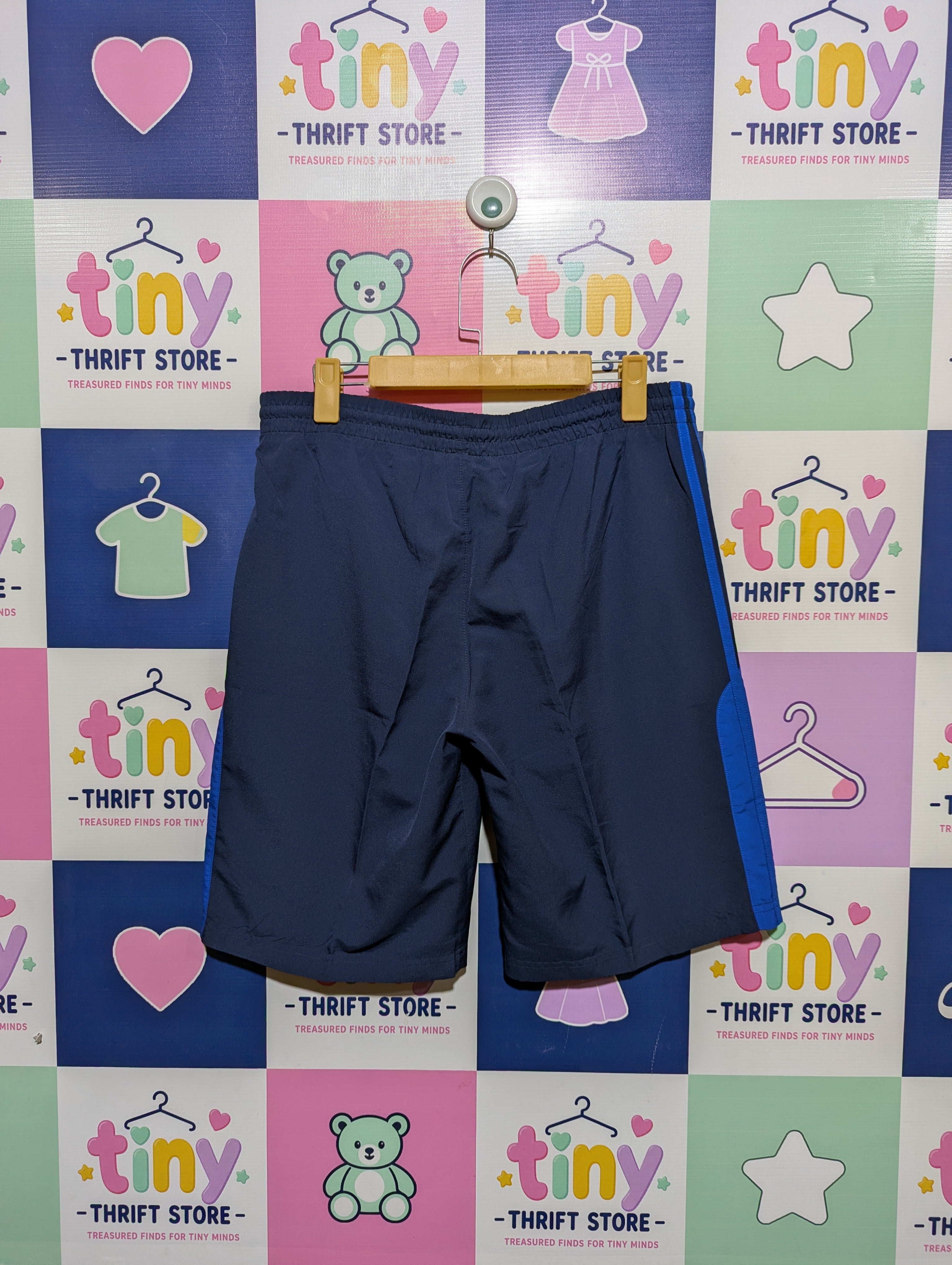 Adidas Boys Navy Blue & Royal Blue Athletic Performance Shorts - Size XL (15-16Y) Estimated Age 15-16 Years AB1