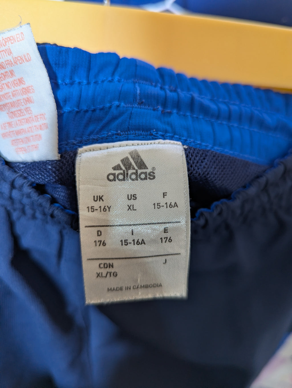 Adidas Boys Navy Blue & Royal Blue Athletic Performance Shorts - Size XL (15-16Y) Estimated Age 15-16 Years AB1