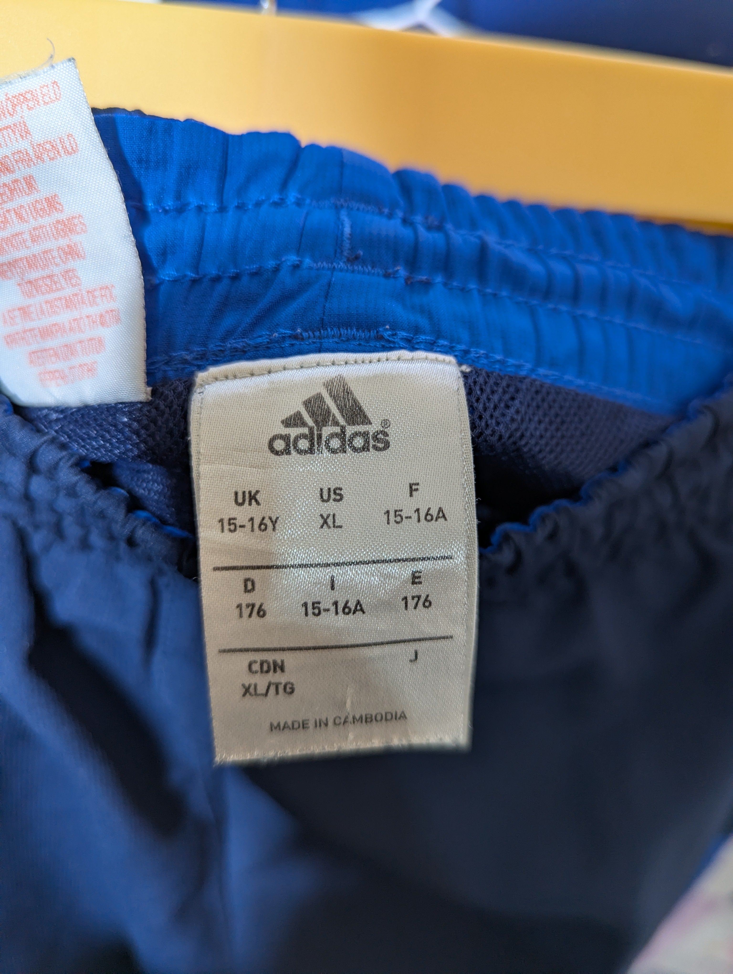 Adidas Boys Navy Blue & Royal Blue Athletic Performance Shorts - Size XL (15-16Y) Estimated Age 15-16 Years AB1