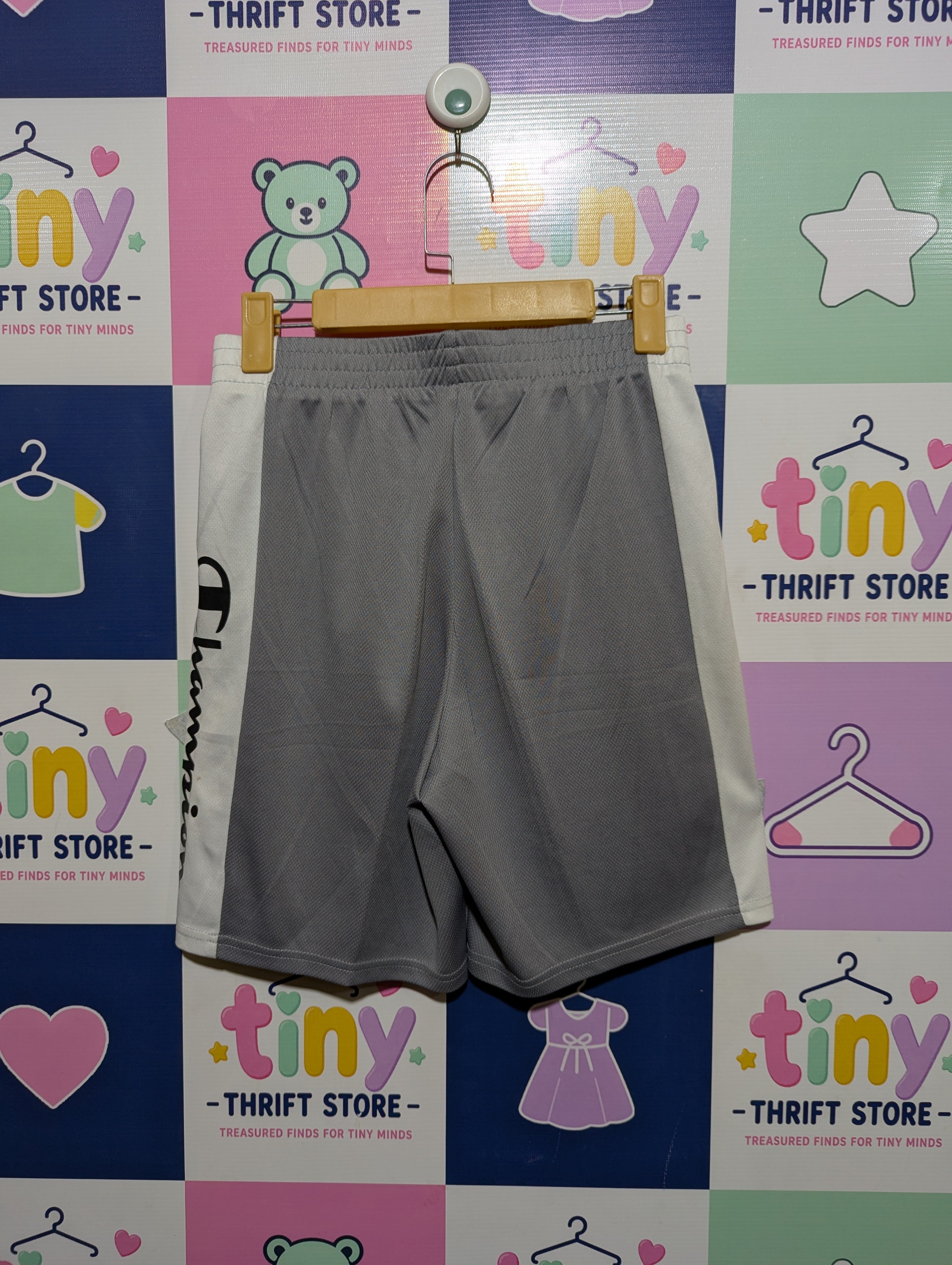 Champion Boys Grey & White Athletic Mesh Shorts - Size 14/16 Estimated Age 14-16 Years AB1