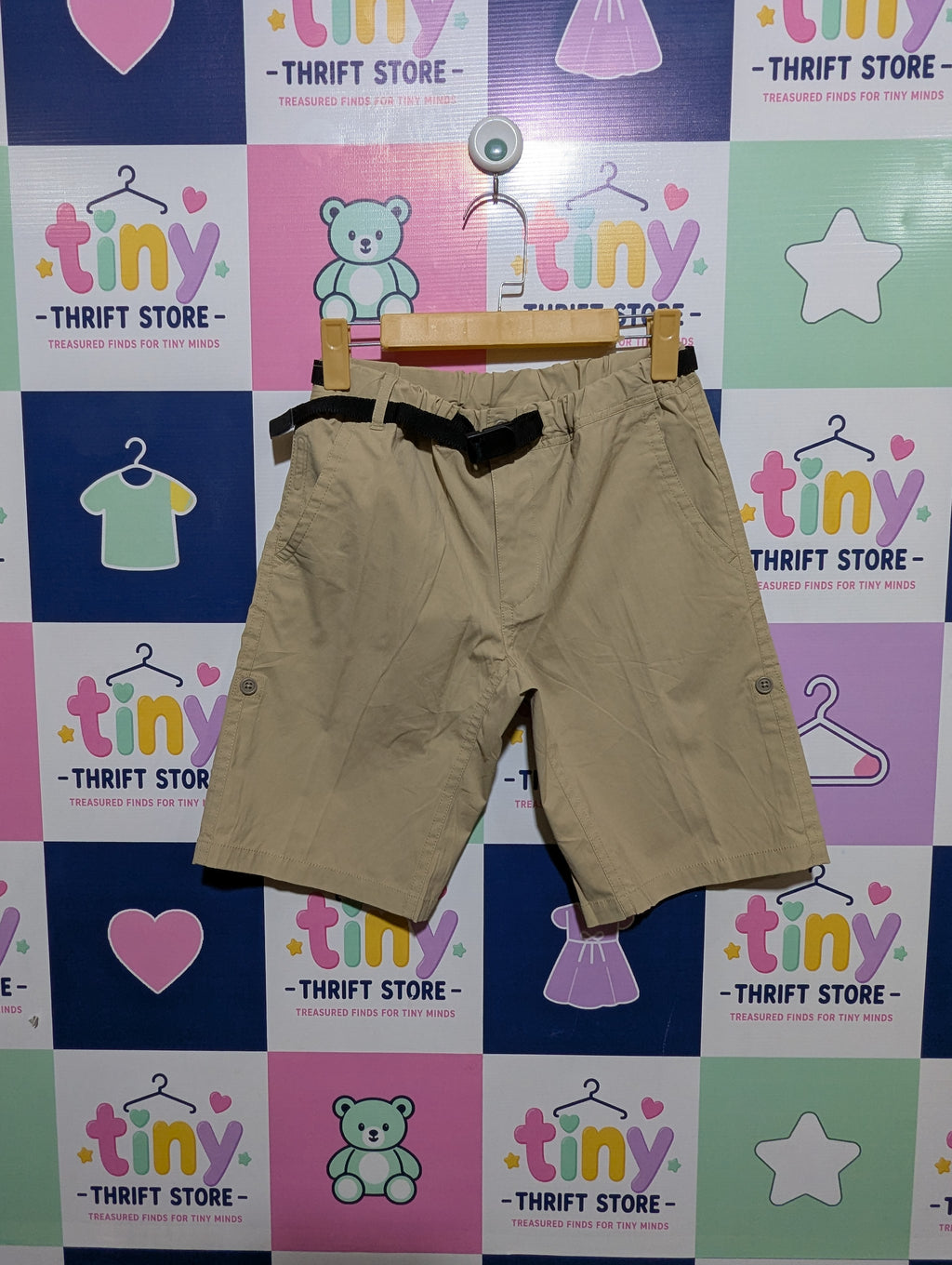 Aigle Men's/Teens Beige Utility Cargo Shorts - Size S Estimated Age 14-16 Years (Adult S) AB1