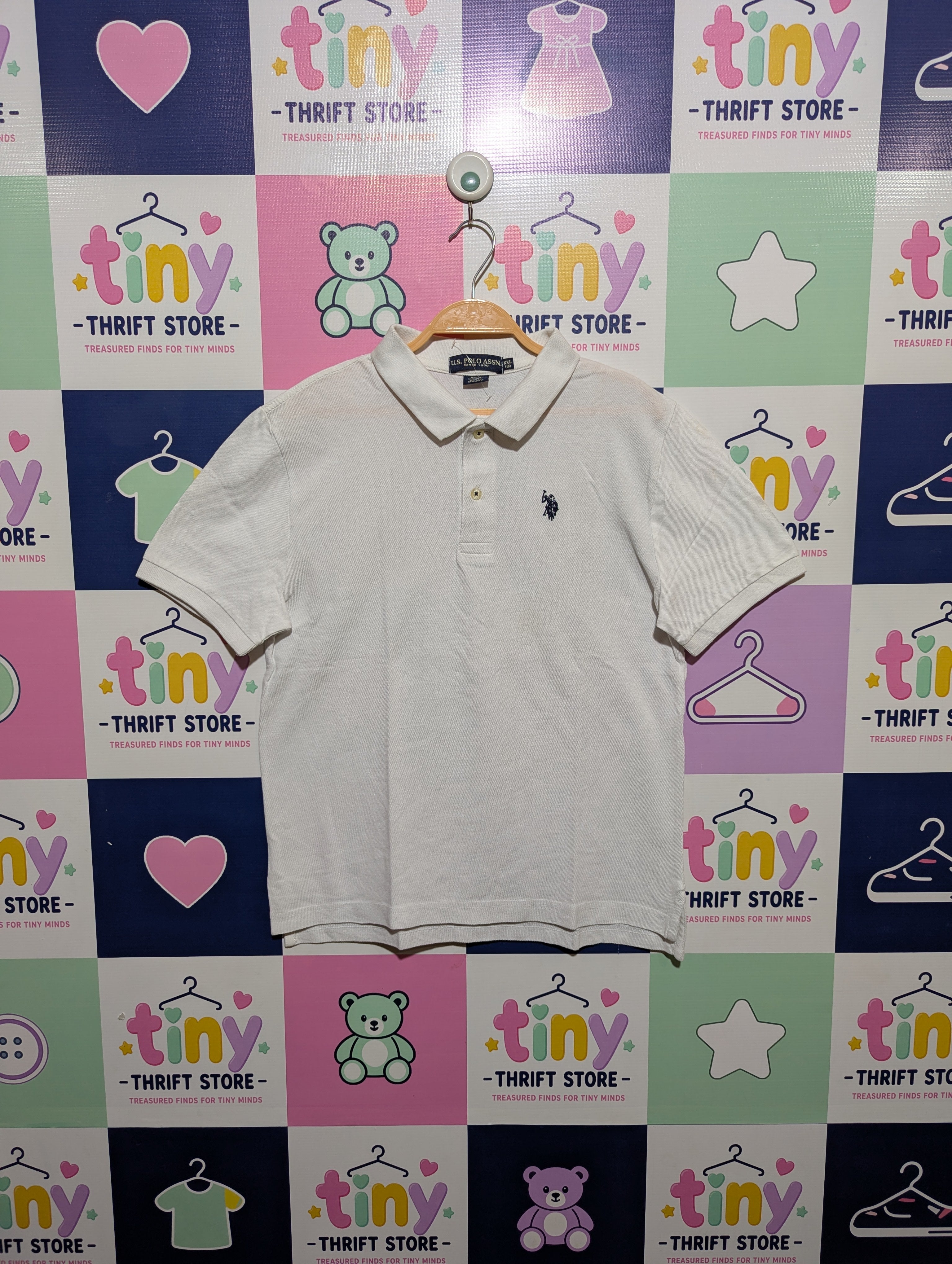 U.S. Polo Assn. Boys Classic White Polo Shirt - Size XXL (18) AB1