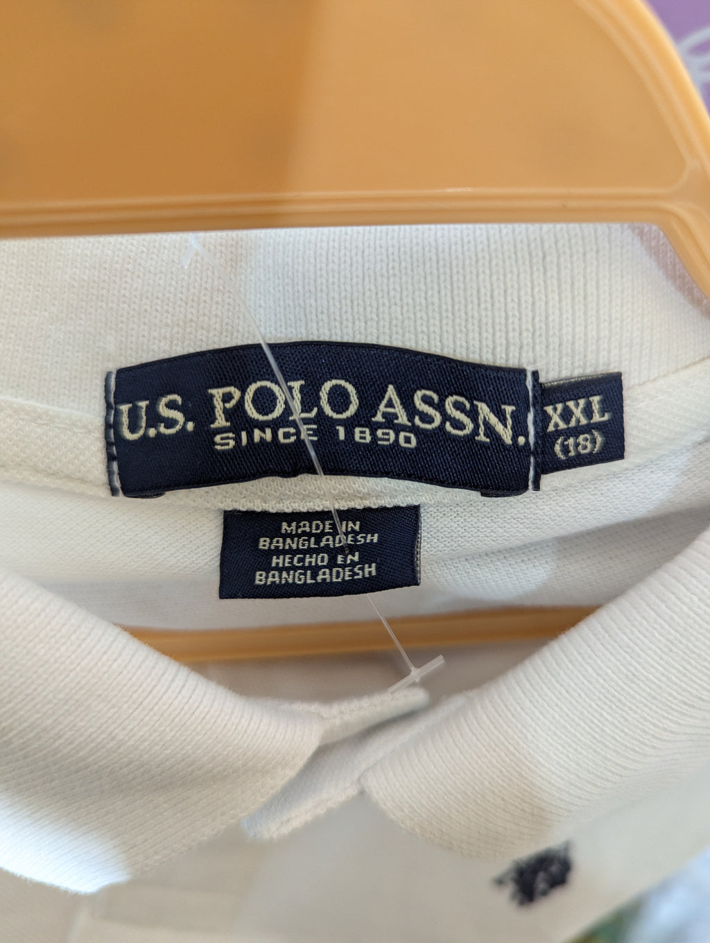 U.S. Polo Assn. Boys Classic White Polo Shirt - Size XXL (18) AB1