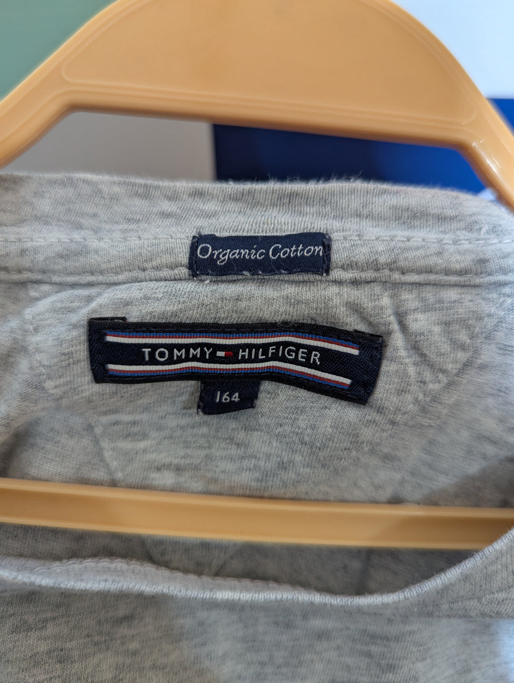 Tommy Hilfiger Boys Organic Cotton Heather Grey Tee - Size 164 (Estimated Age 14-16) AB1