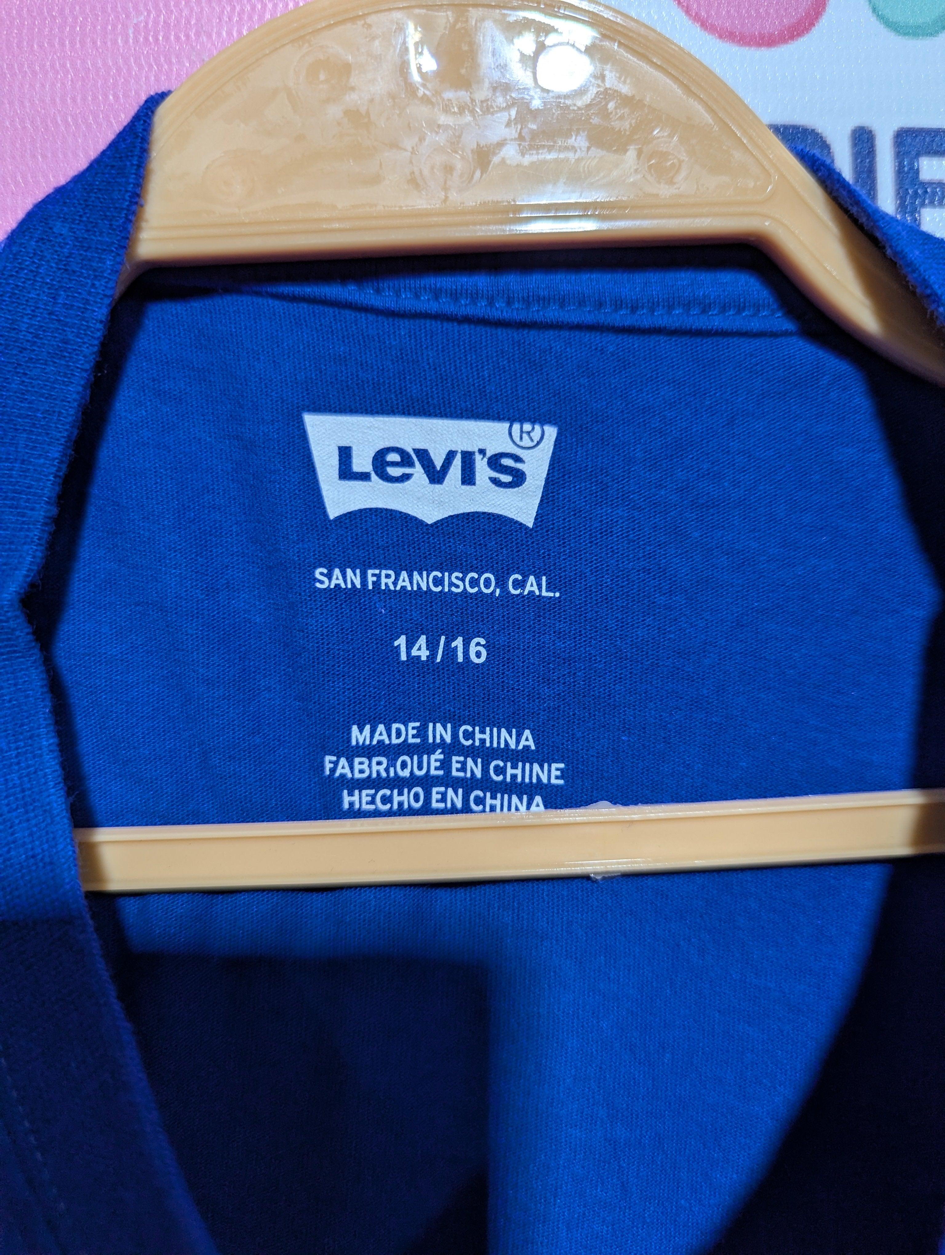 Levi's Boys Royal Blue "American Flag Logo" Graphic Tee - Size 14/16 (Estimated Age 14-16) AB1