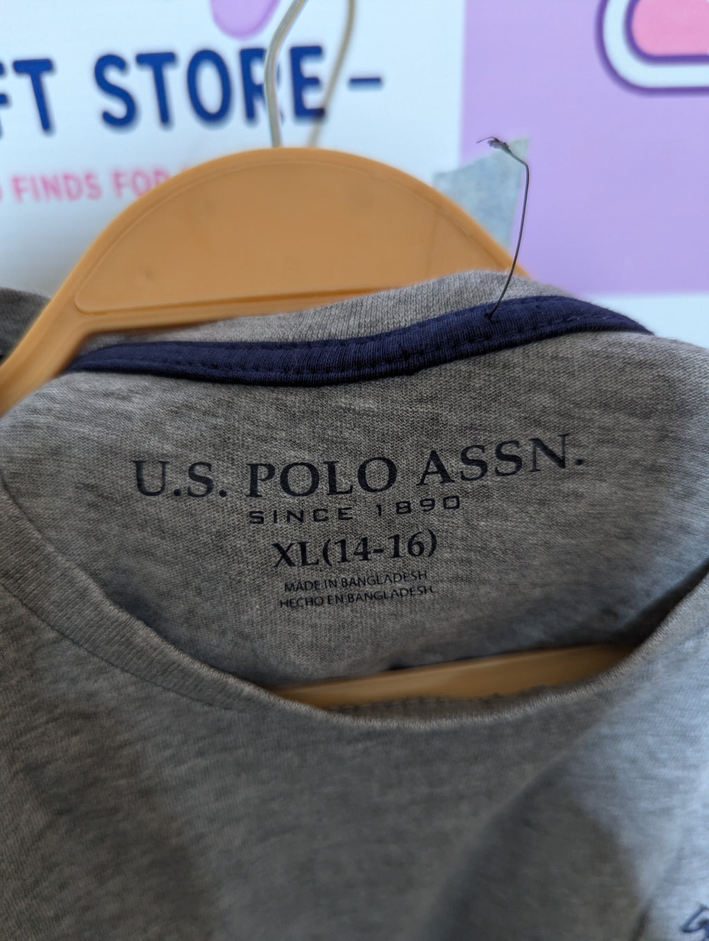 U.S. Polo Assn. Boys Classic Heather Grey Logo Tee - Size XL (14-16) (Estimated Age 14-16) AB1