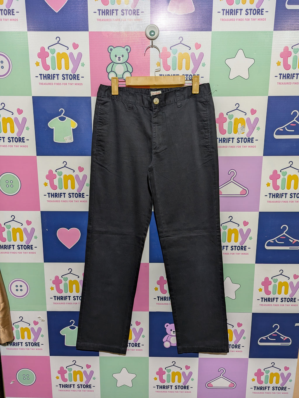 Cat & Jack Boys Classic Black School Uniform Chino Pants - Size 16 (Estimated Age 14-16) AB1