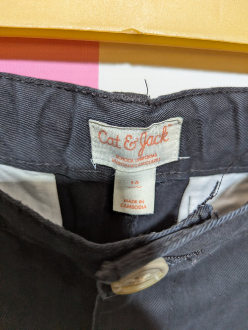 Cat & Jack Boys Classic Black School Uniform Chino Pants - Size 16 (Estimated Age 14-16) AB1