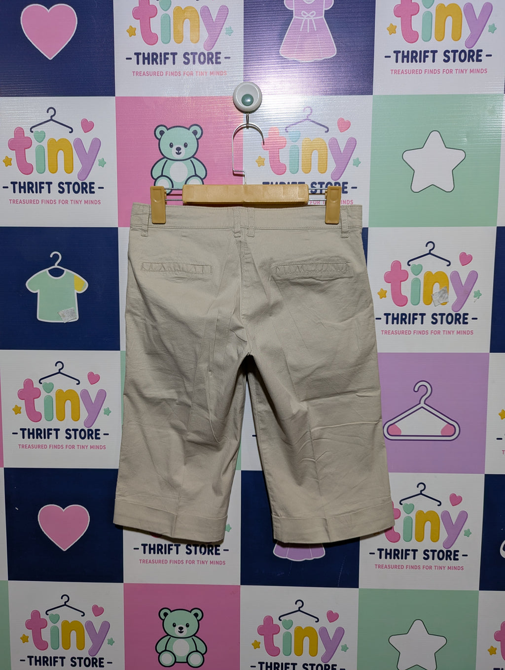 AMISU Girls Casual Beige Knee-Length Shorts - Size 34 (Estimated Age 14-16) AB1