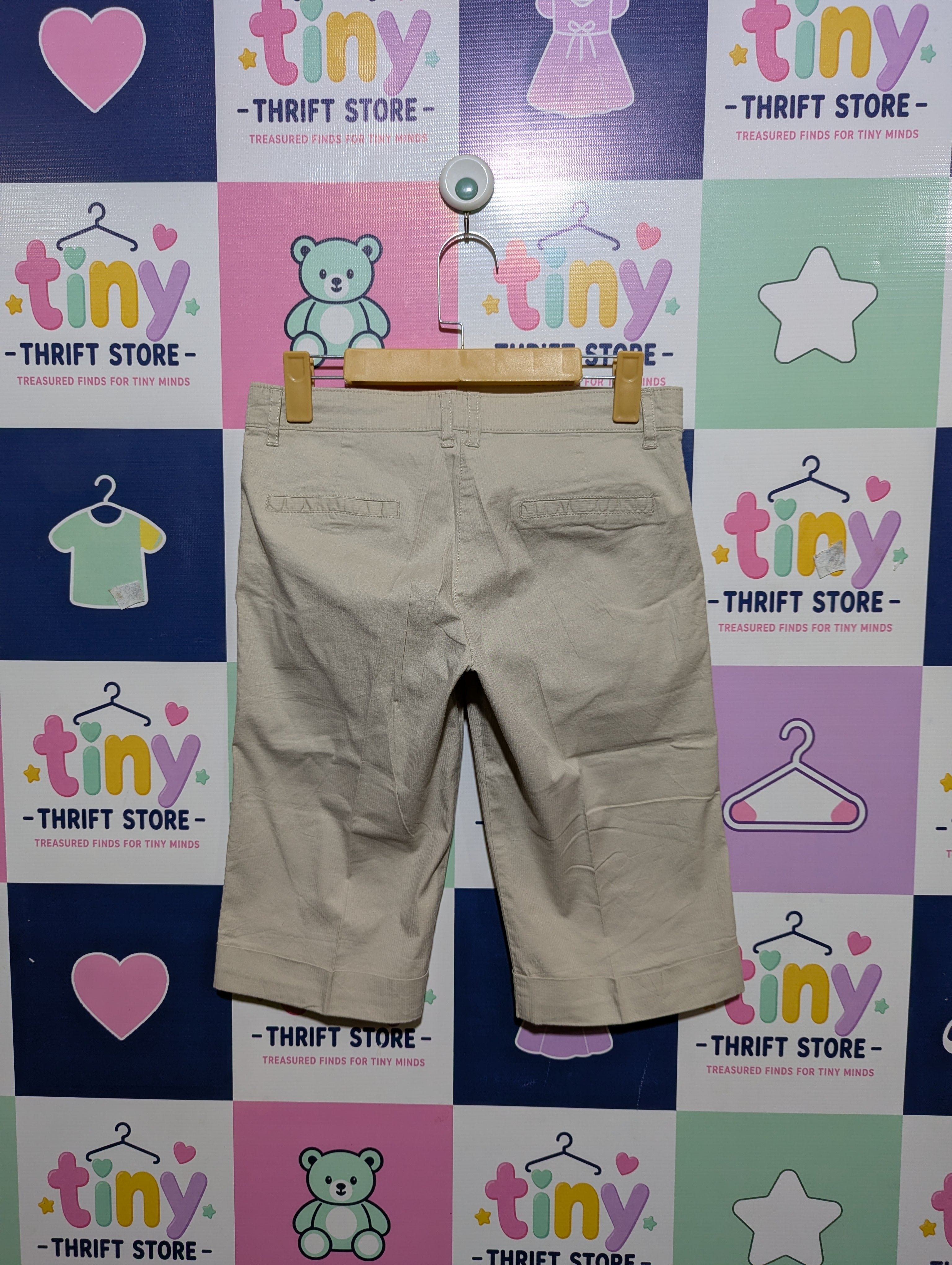 AMISU Girls Casual Beige Knee-Length Shorts - Size 34 (Estimated Age 14-16) AB1